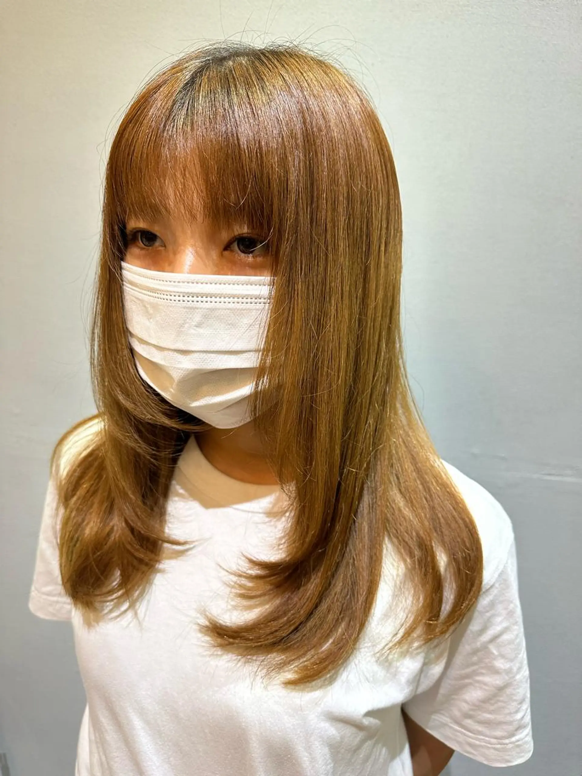 ロング 顔まわりレイヤー 顔周りカット レイヤーカット 艶カラー/韓国風ヘア 🐈‍⬛sofy🐾のヘアスタイル