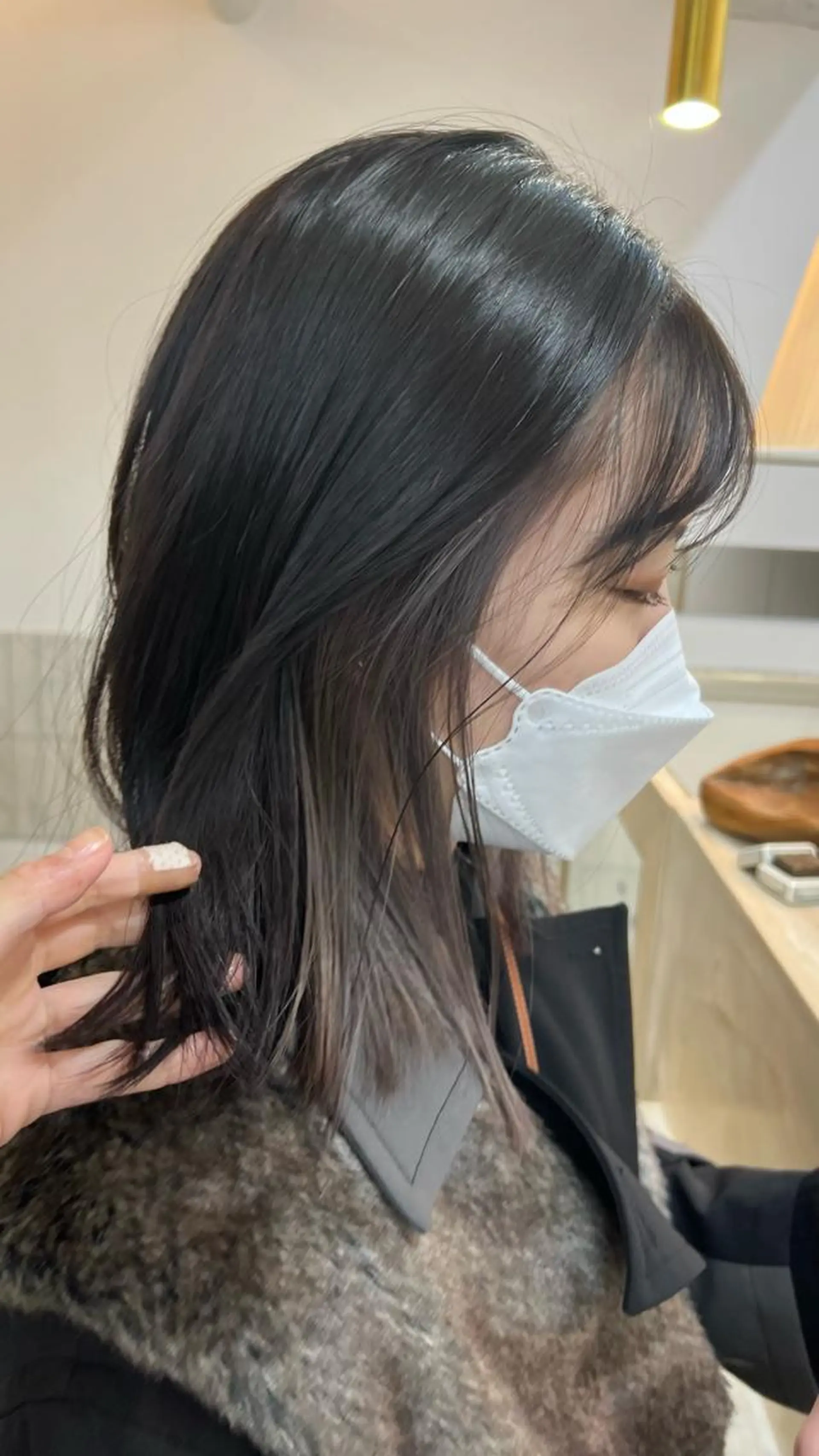 ミディアム カラー インナーカラー ヘアカラー 清水愛果/オリーブ カラー/透明感カラーのヘアスタイル