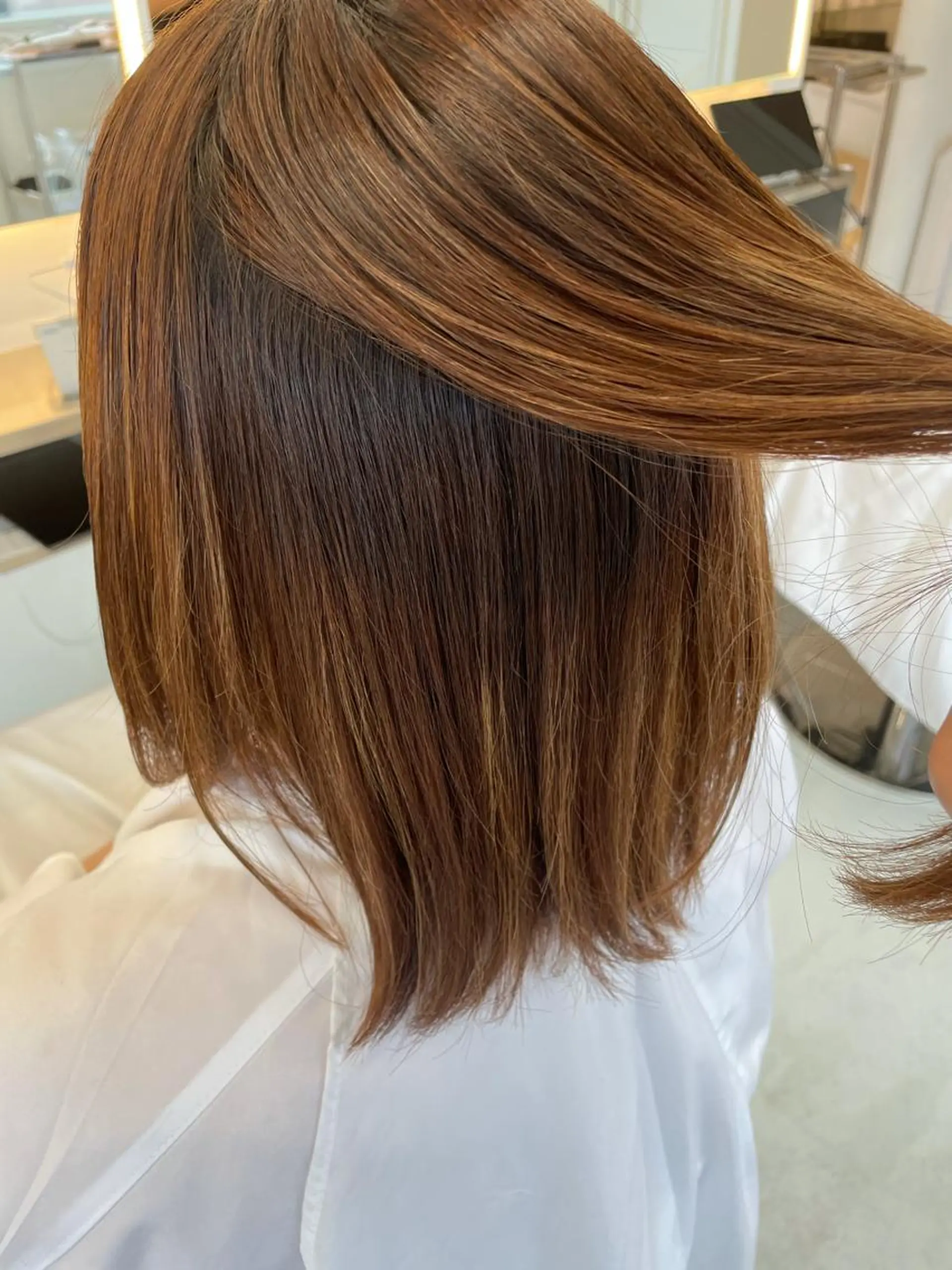 ミディアム 縮毛矯正 💈髪質改善メニュー 佐藤 萌💈のヘアスタイル