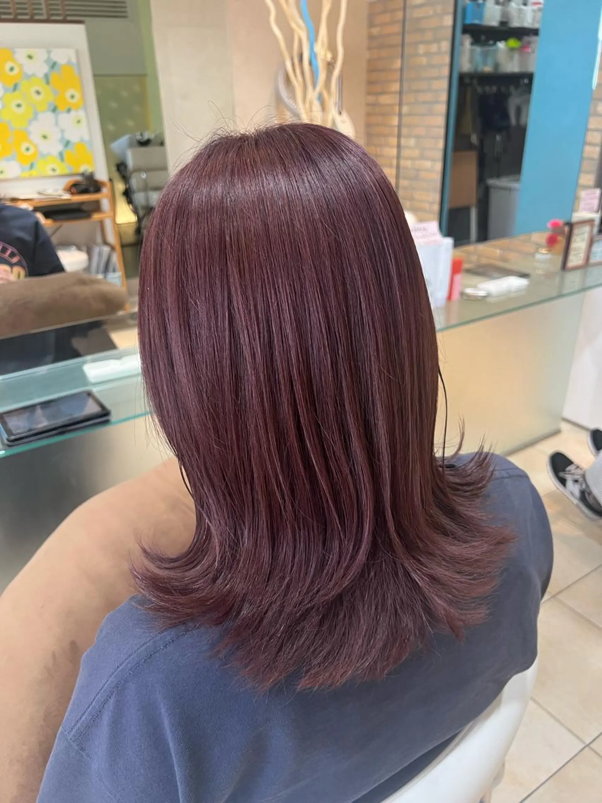 セミロング カラー ヘアカラー トリートメント 竹添 有梨沙のヘアスタイル