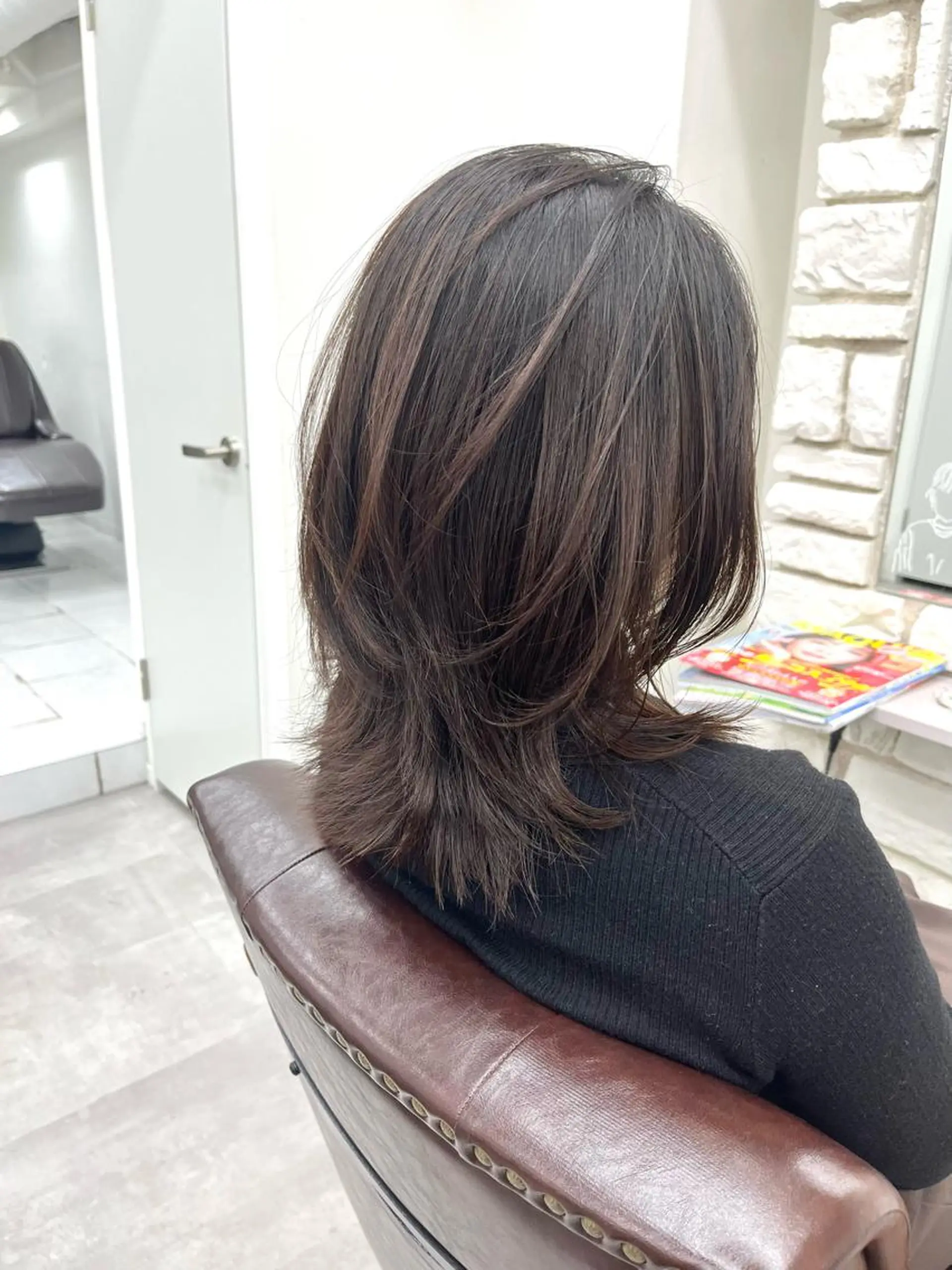 セミロング カラー レイヤーカット カット ヘアカラー トリートメント 天王寺髪質改善なら よしみさん✨のヘアスタイル