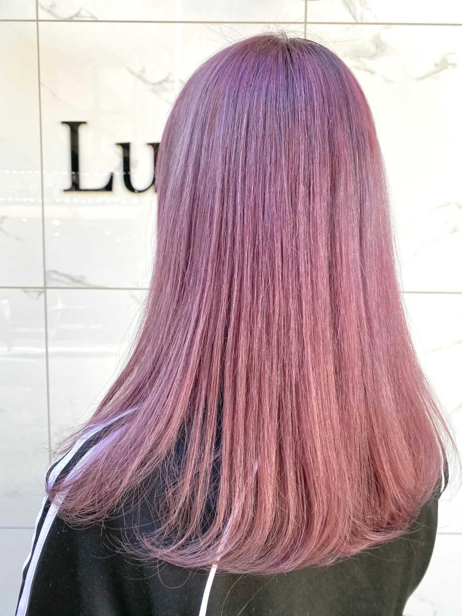 ロング カラー ハイトーンカラー ピンクカラー ピンクパープル パープルカラー 増子 祐太朗のヘアスタイル