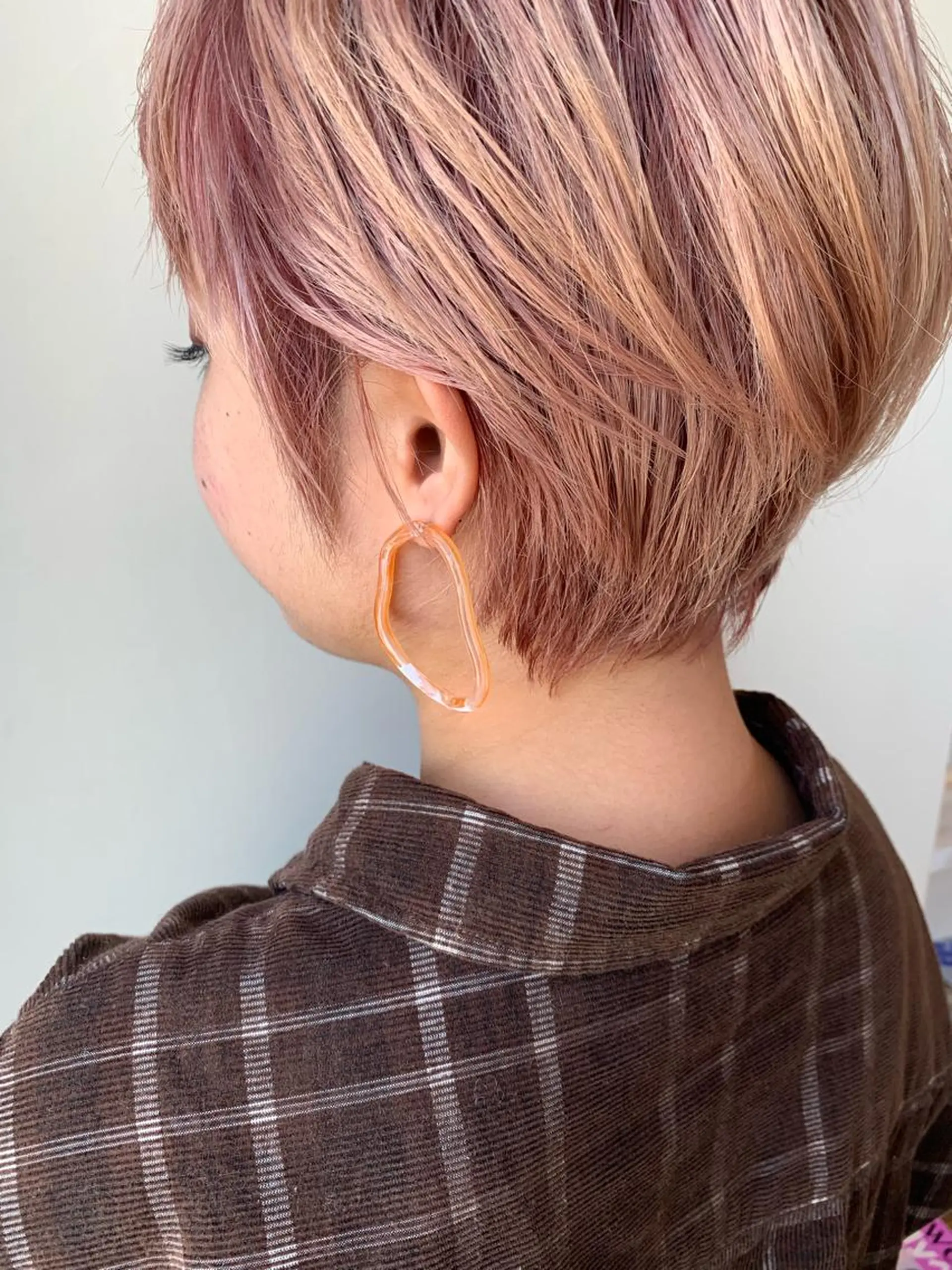 ショート カラー ベージュカラー ピンクカラー ピンクベージュ ヘアカラー ボブウルフ／ボブ Satsuki【名駅のヘアスタイル