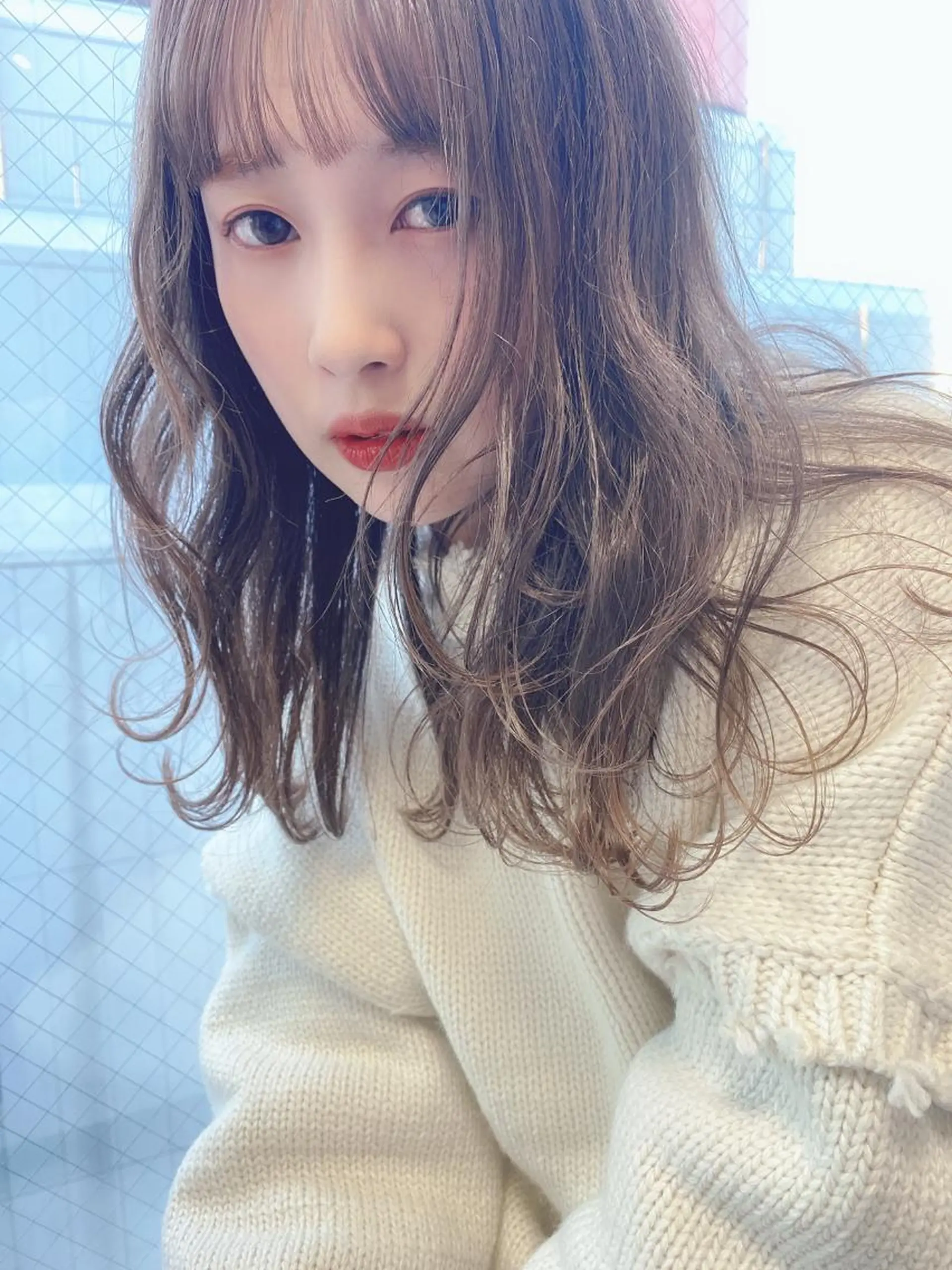 セミロング カラー パーマ ヘアアレンジ メンズ キッズ ネイル マツエク・マツパ umu.［韓国ヘア /ダウンパーマ］のヘアスタイル