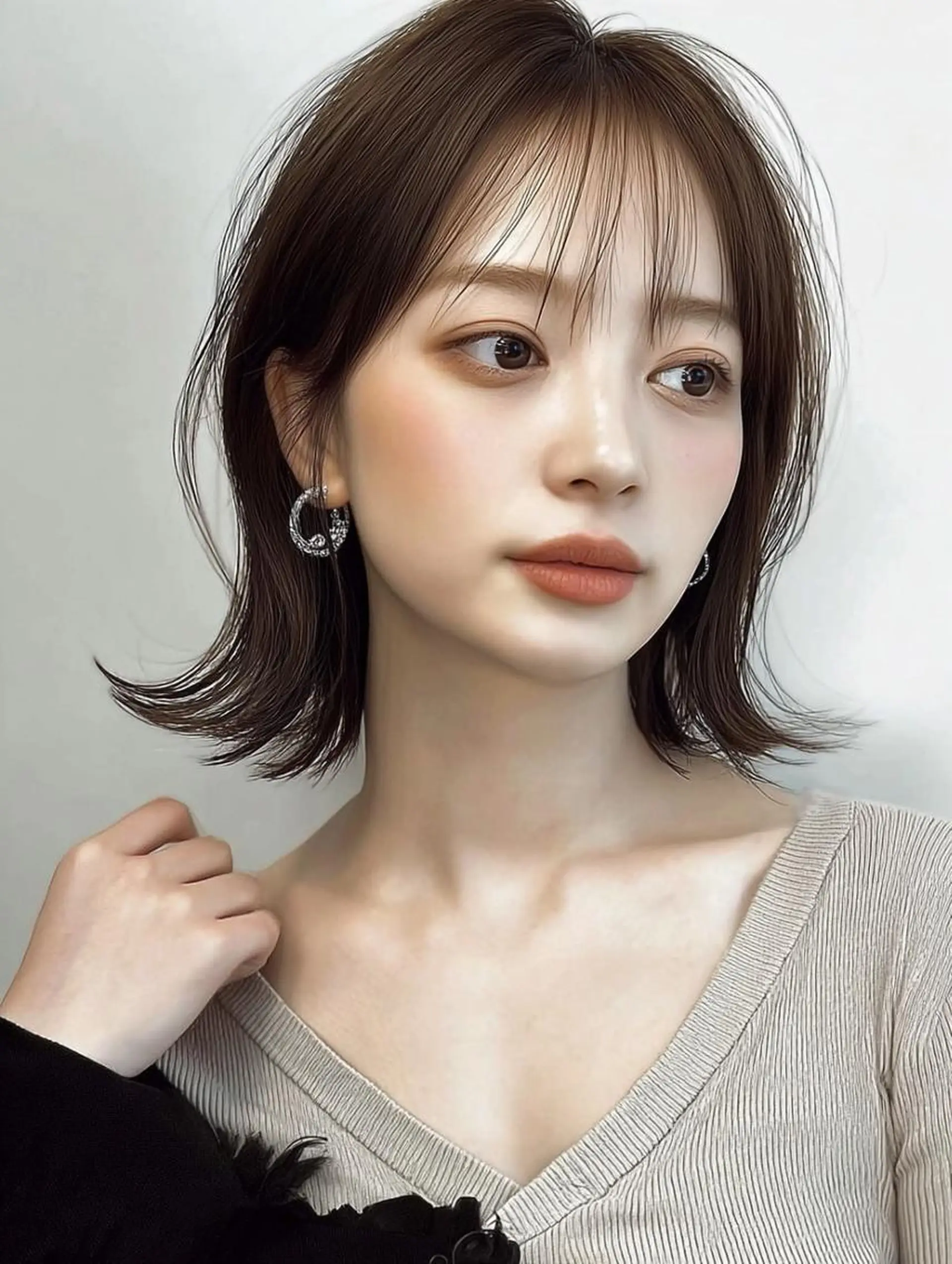 ミディアム 髪質改善 縮毛矯正 カット ヘアカラー 大久保 雪乃🌛のヘアスタイル