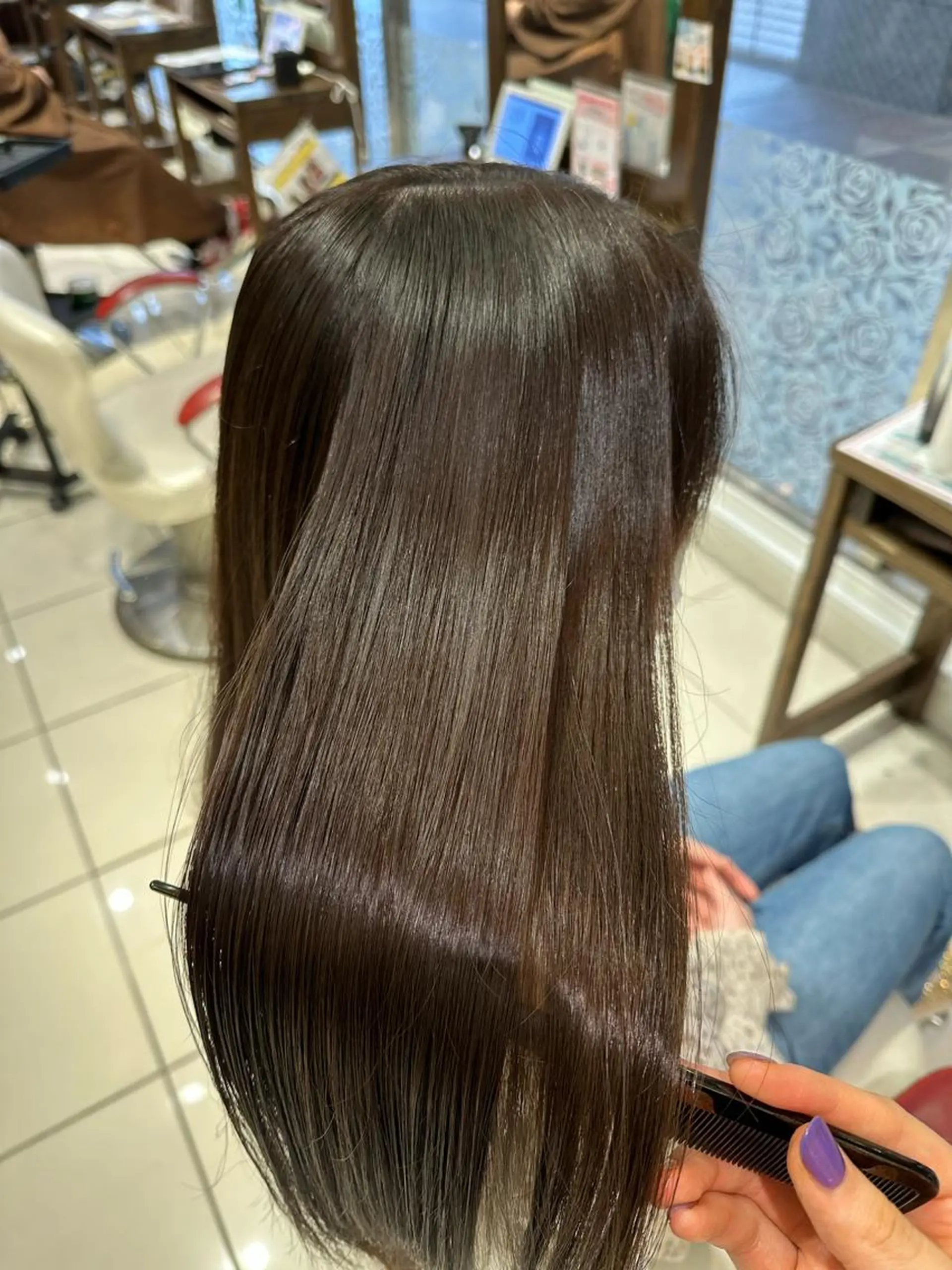 ロング カラー 髪質改善 トリートメント 縮毛矯正 トリートメント 💜髪質改善推し💜 Sein.せりのヘアスタイル