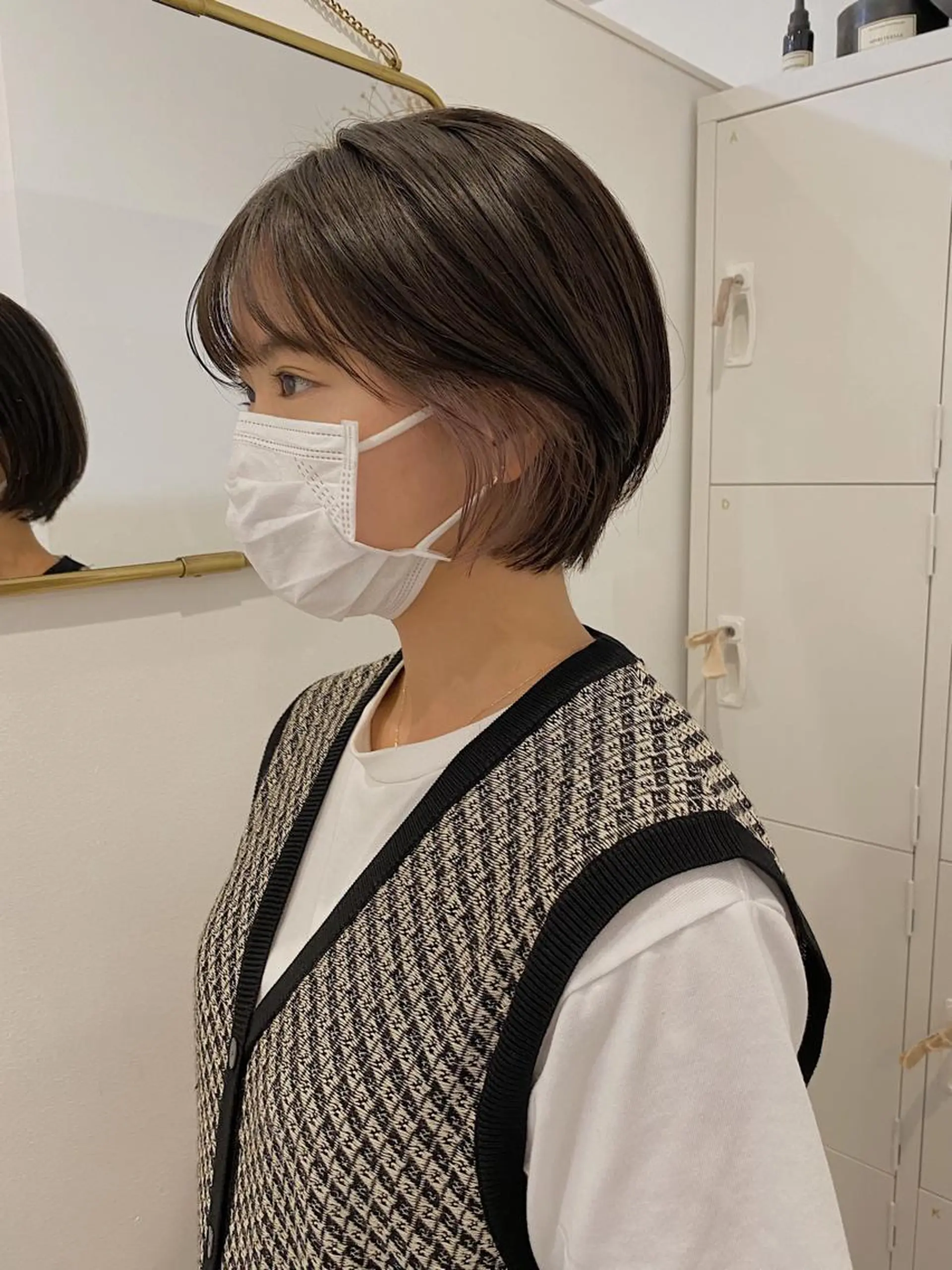 ショート カラー レイヤーカット ボブパーマNo.1のヘアスタイル