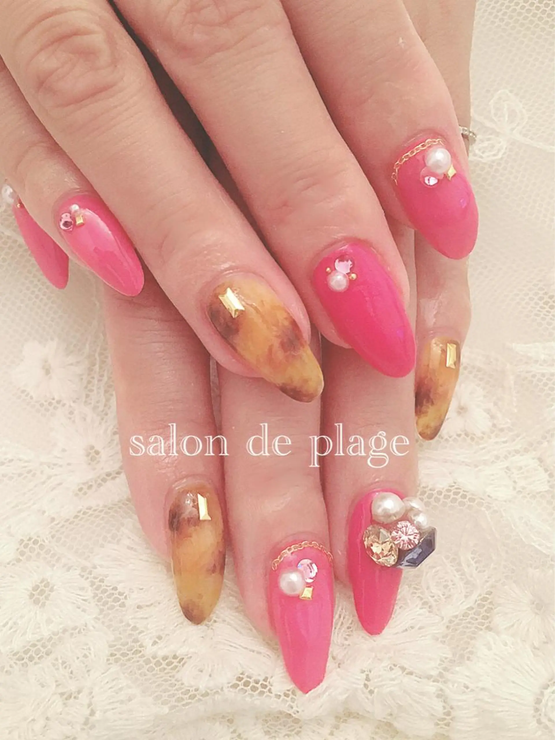 ネイル べっ甲ネイル ジェルネイル ソフトジェル サロンド プラージュのネイルデザイン