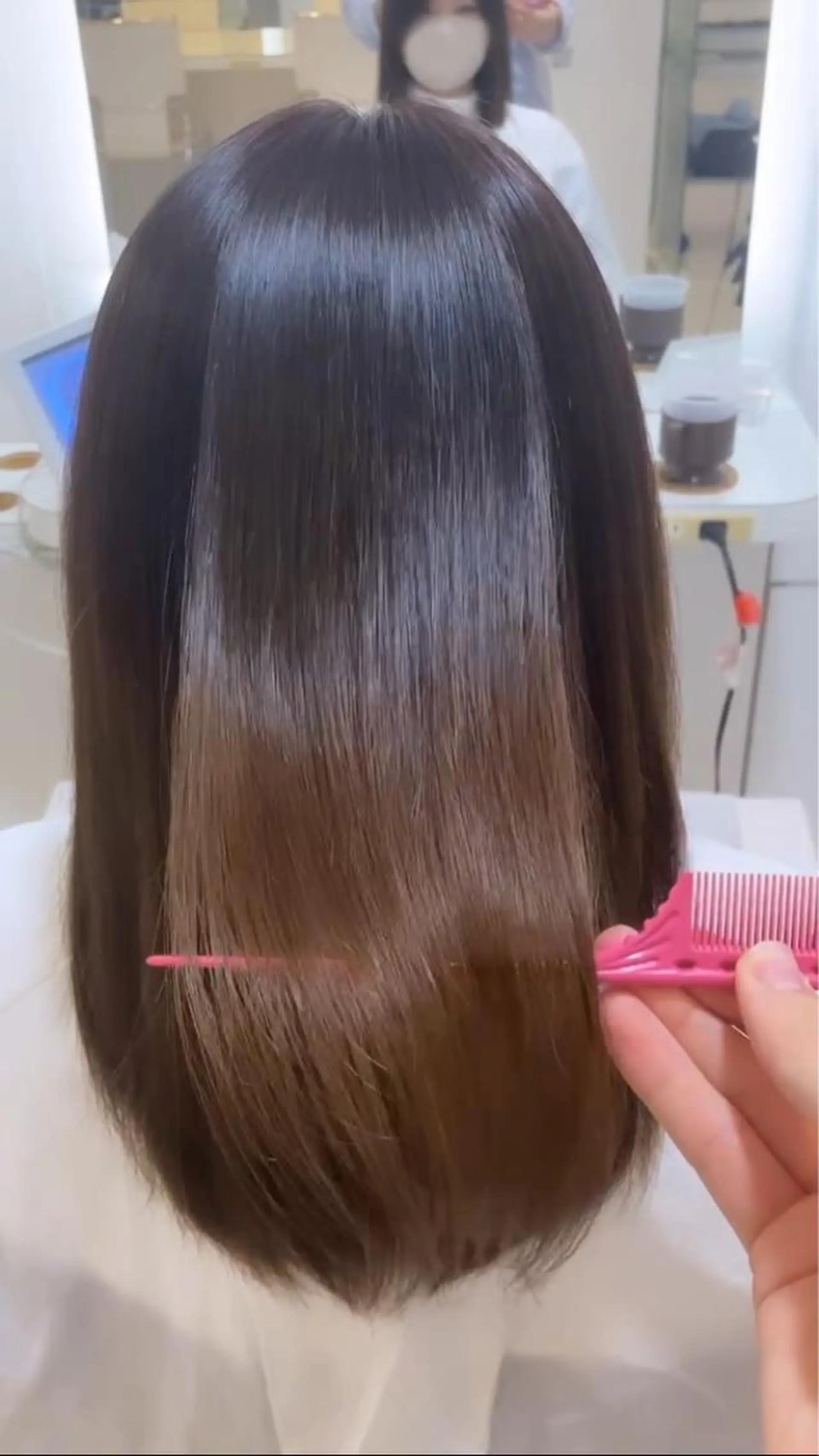 セミロング セミロングパーマ くびれヘア 髪質改善 ヨシンモリ 韓国風ヘア トリートメント ヘアー・クロマチックノート所属・杣澤 詩乃のヘアスタイル