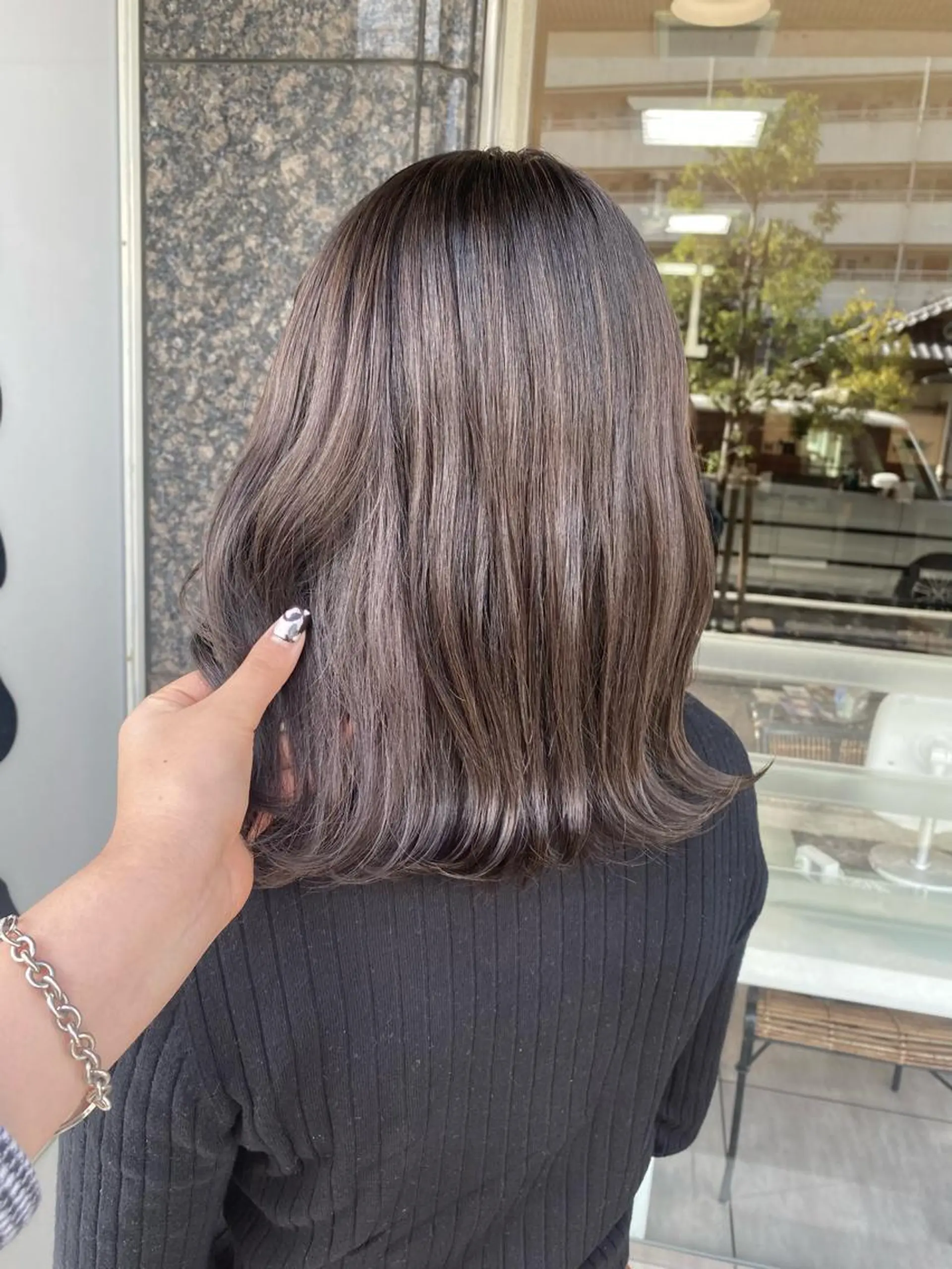 ミディアム カラー パーマ カット ヘアカラー トリートメント インナー×縮毛矯正 ピンクカラー澤井里菜のヘアスタイル