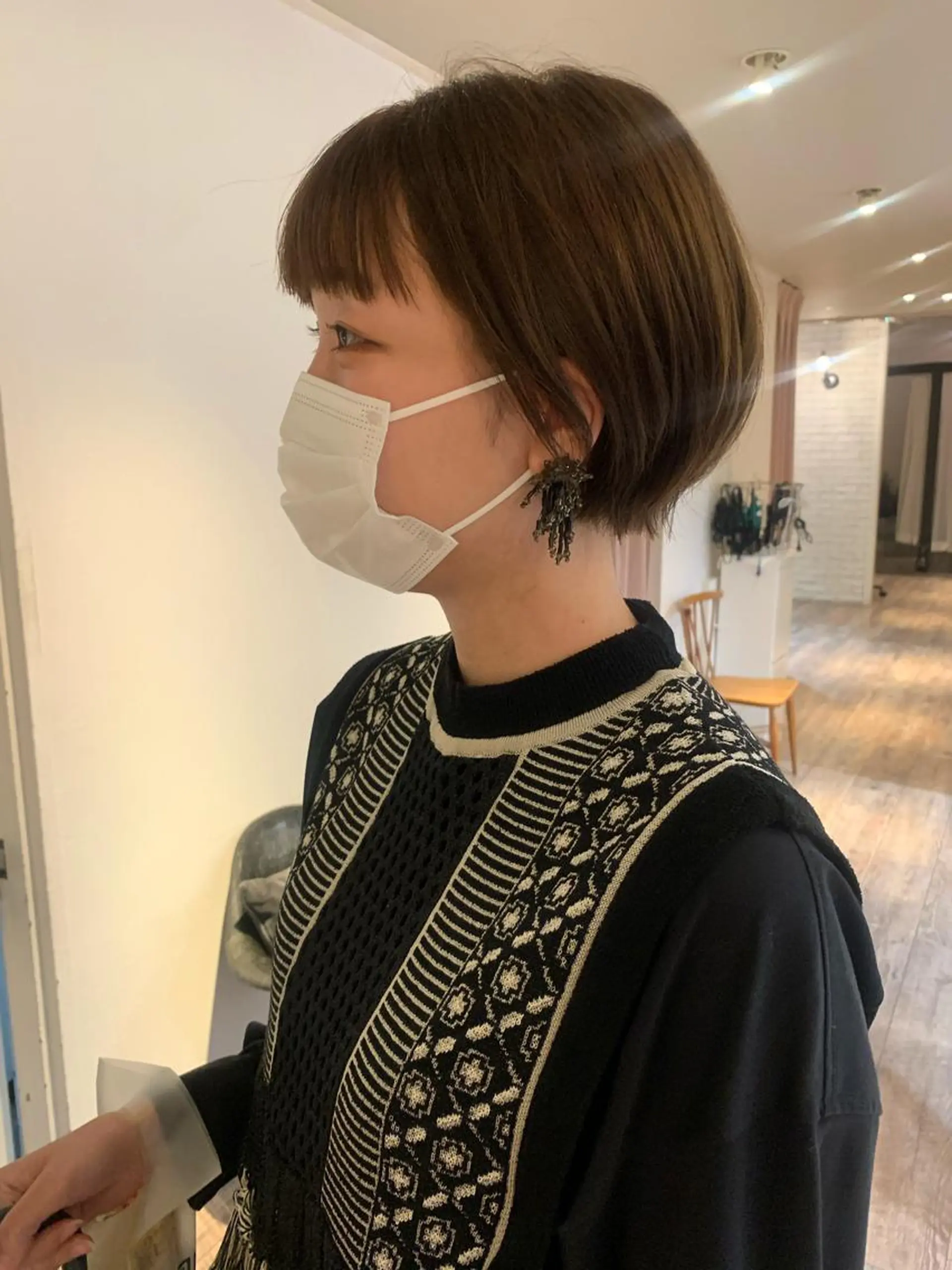 ショート カラー パーマ ヘアアレンジ メンズ キッズ ネイル マツエク・マツパ ベージュカラー ブラウンカラー ブラウンベージュ カラーマツエク 伸ばしかけ SALOWIN梅田茶屋町店所属・ウルフレイヤーカット /チヒロのヘアスタイル