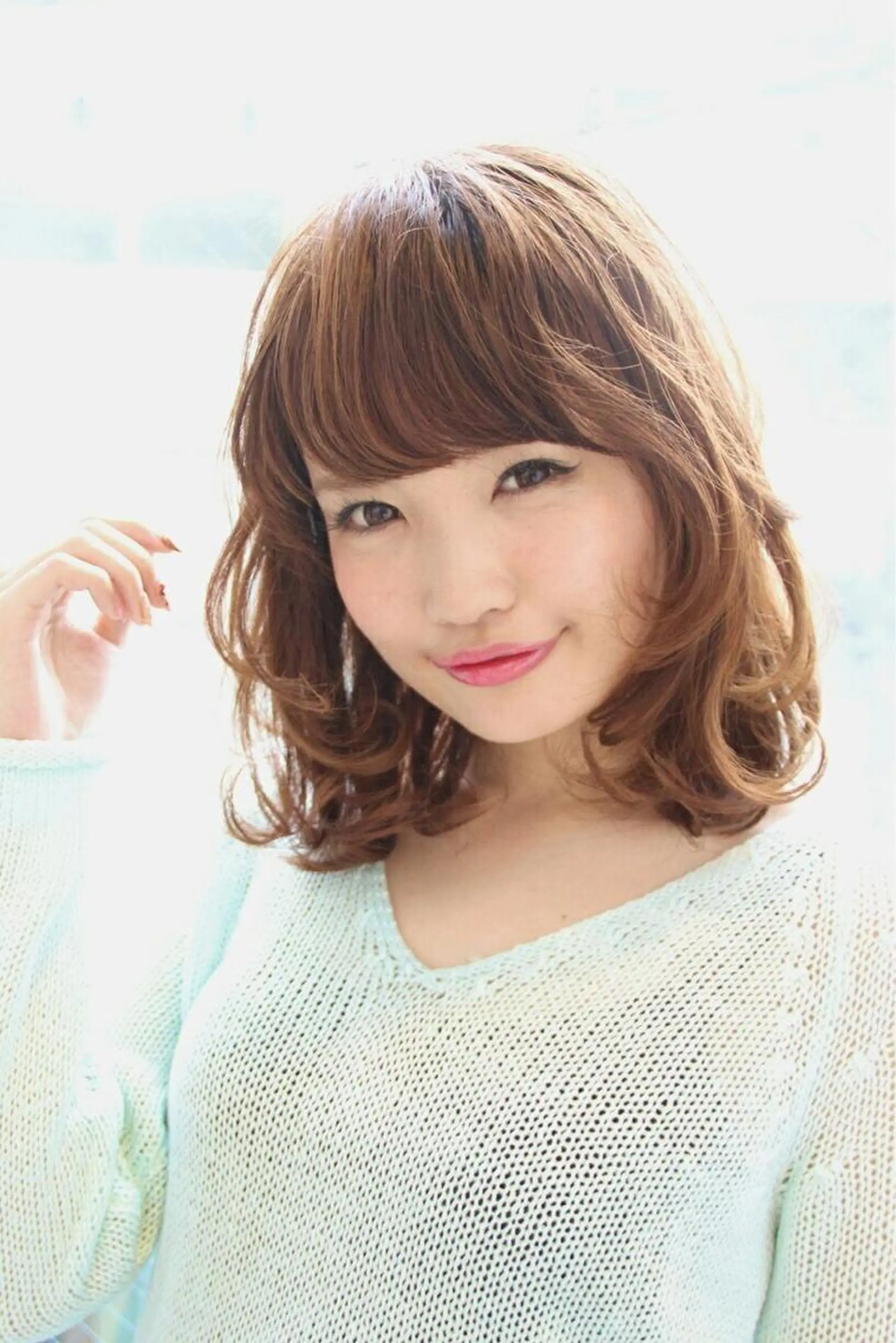 ミディアム セミロング カラー パーマ 佐々木 政徳のヘアスタイル