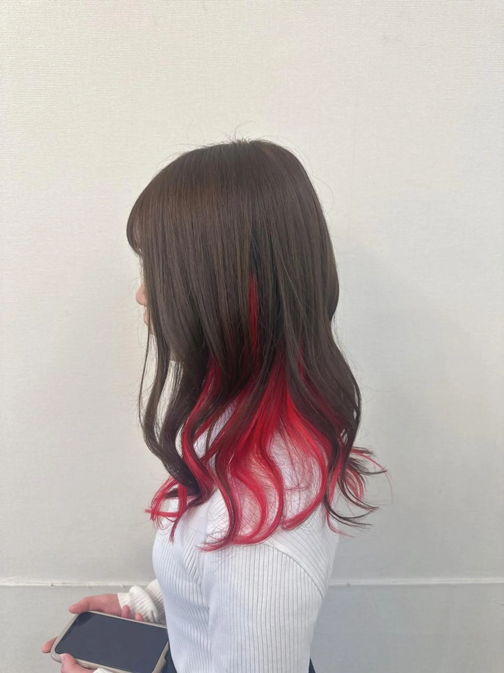 ミディアム カット ヘアカラー エクステ IN∞hair/ インヘアー/下伊福店のヘアスタイル