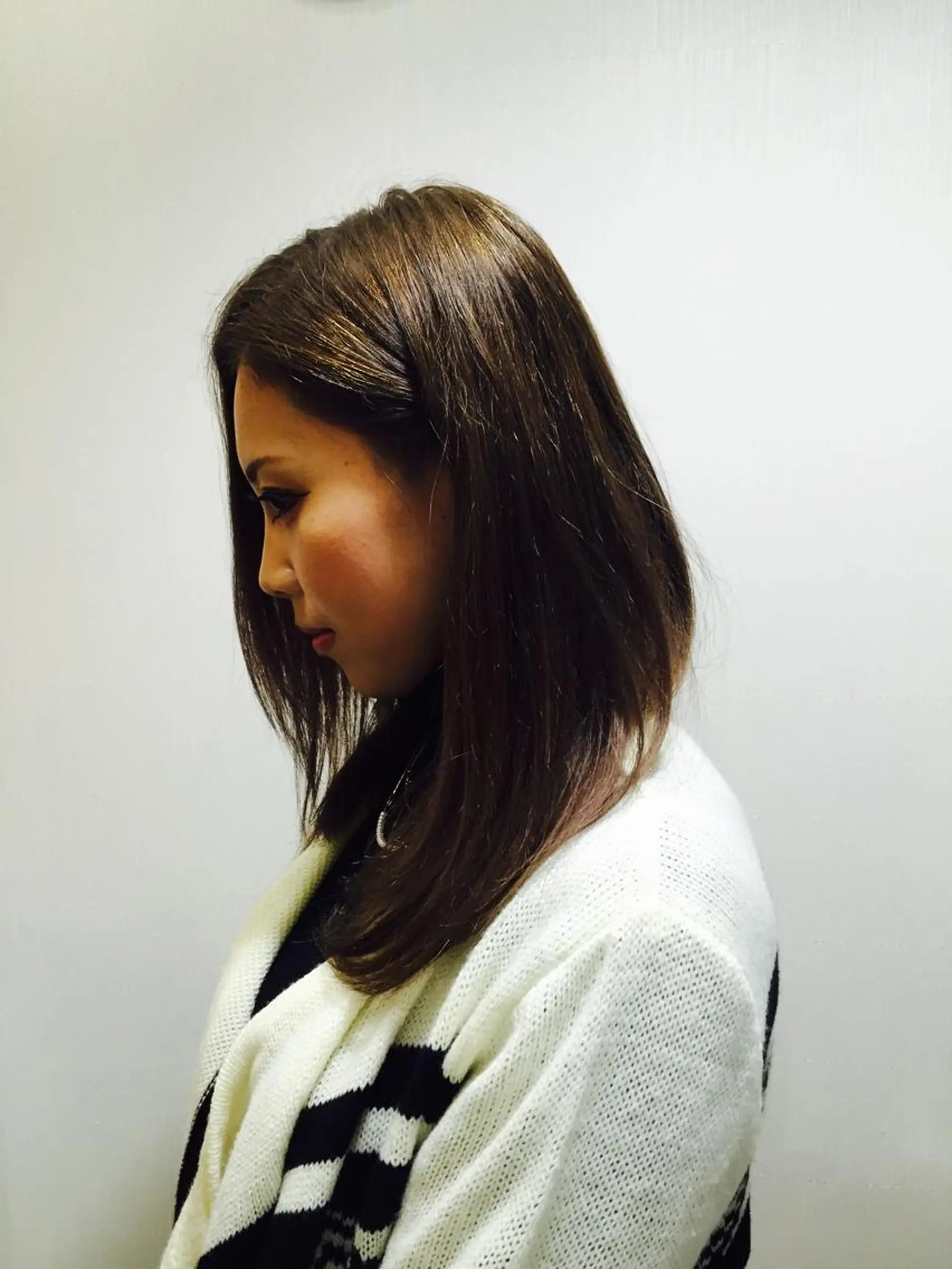 セミロング カラー 阿久津 泰幸のヘアスタイル