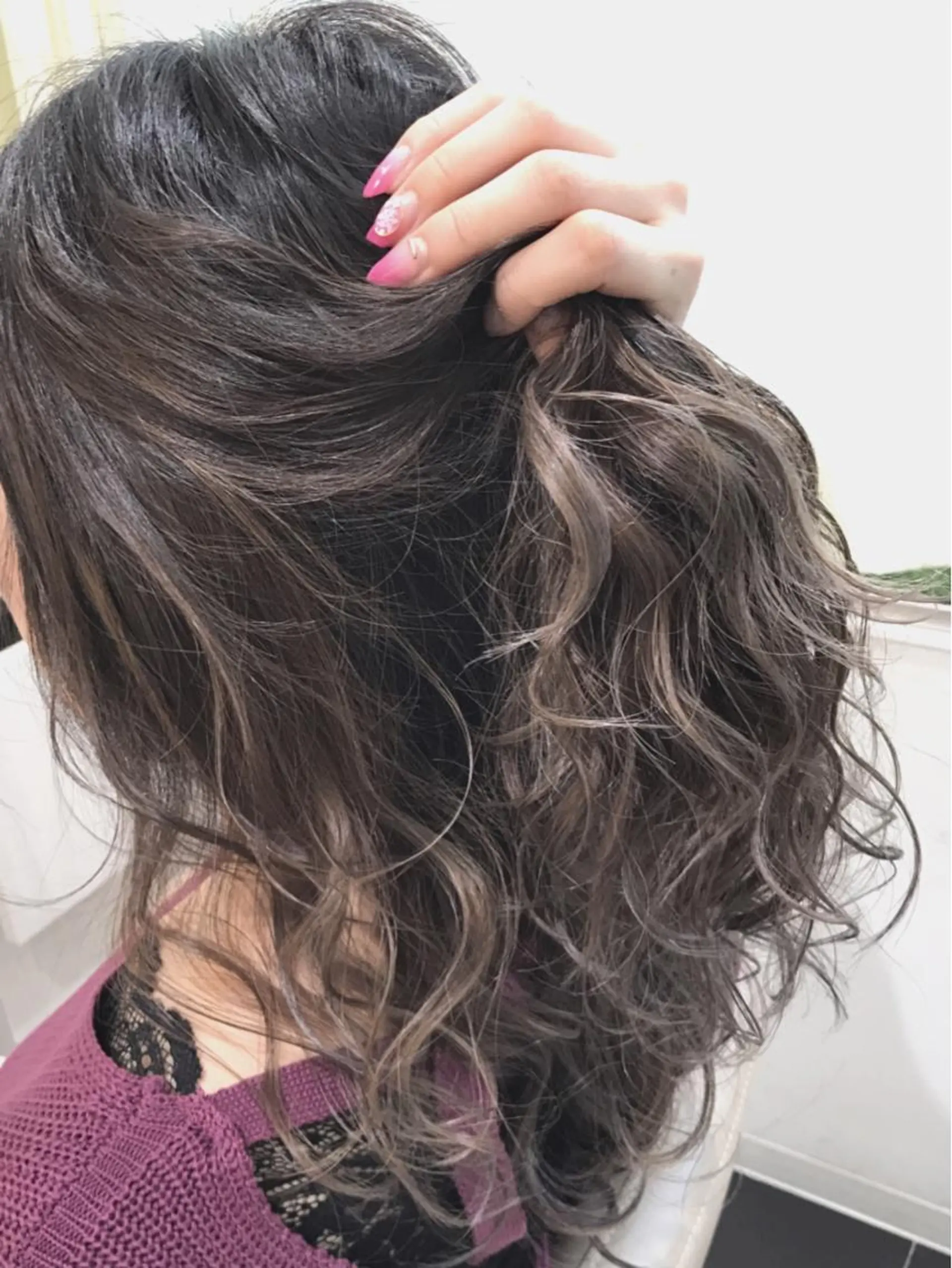 ミディアム カラー グラデーションカラー グレージュ ハイライトカラー ハイライト 山崎俊輔/髪質改善 /バレイヤージュのヘアスタイル