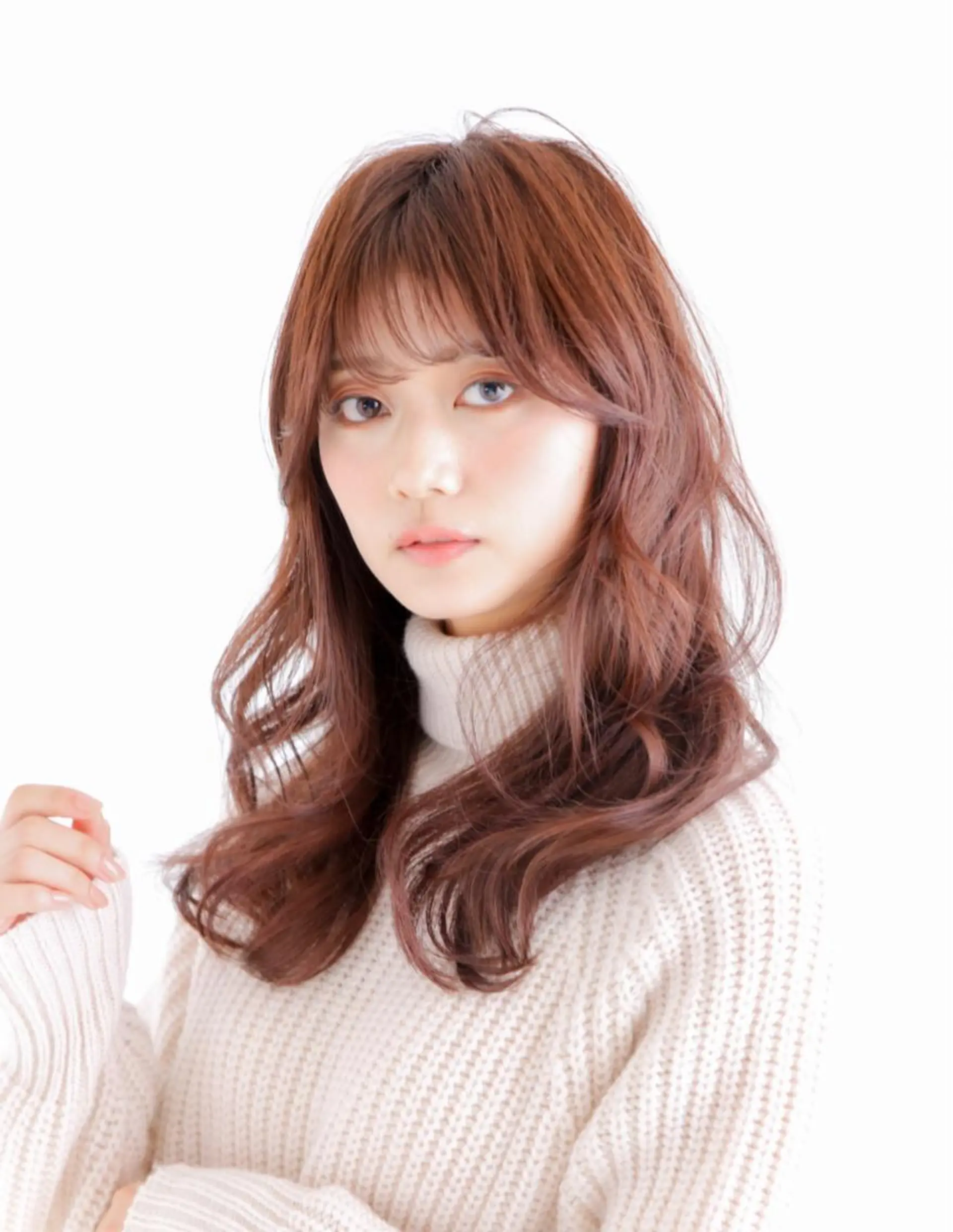 ロング 韓国レイヤーカット/ ダブルカラーのヘアスタイル