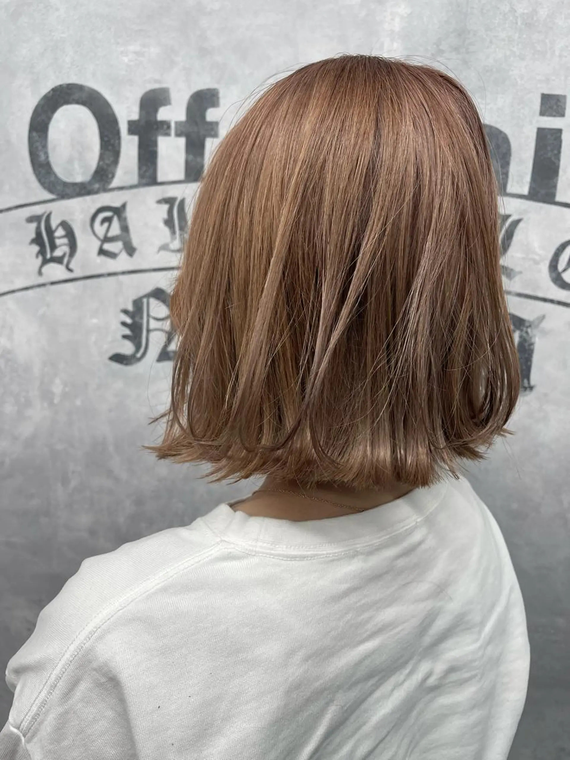 ミディアム カラー ベージュカラー ブリーチ ケアブリーチ 韓国風カラー ピンクカラー カット ヘアカラー トリートメント オフホワイトアンドなんば所属・福西 洋斗のヘアスタイル