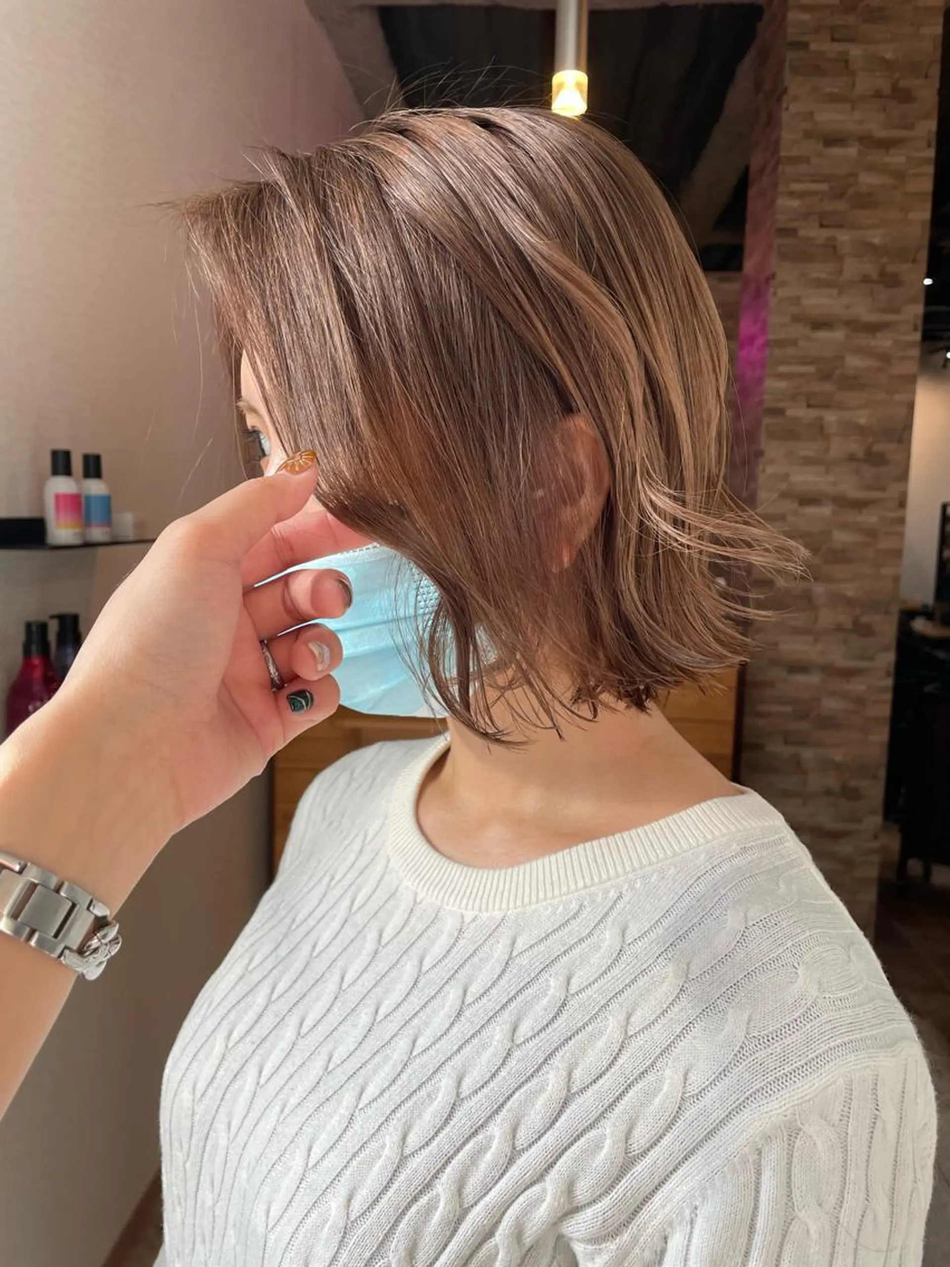 ミディアム カラー アッシュ ベージュカラー カット トリートメント STAR RIVER所属・YUI/ ブリーチカラー🌷のヘアスタイル