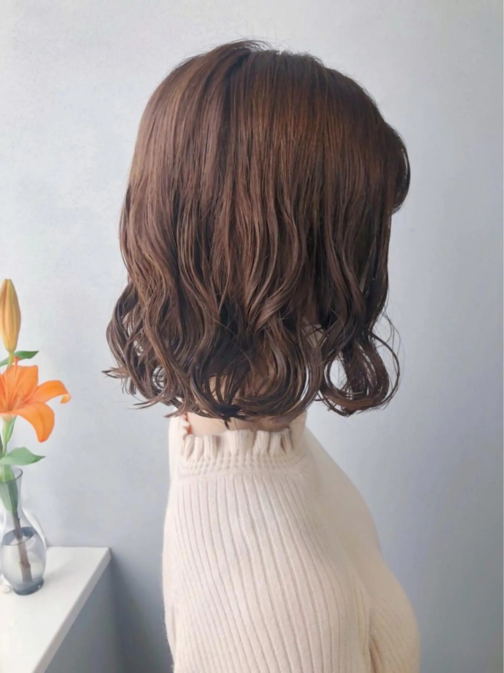 ミディアム パーマ ボブパーマコテ巻き風 パーマNo1深江秀平のヘアスタイル