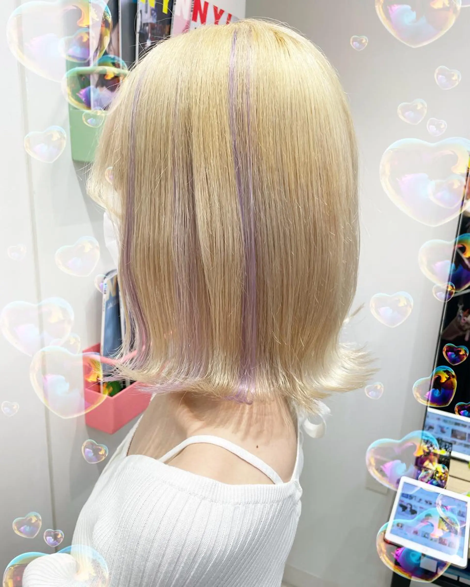 ショート カラー ブリーチ 抜きっぱなしブロンド ヘアカラー エクステ EMANON新宿東口所属・新宿駅近♡個室 ♡関口三都季🌜のヘアスタイル