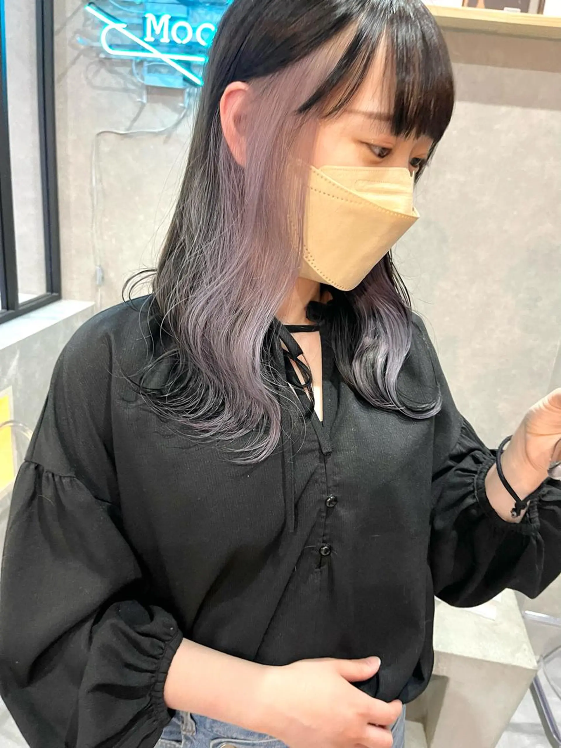 セミロング カラー カット ヘアカラー トリートメント mood tatemachiのヘアスタイル