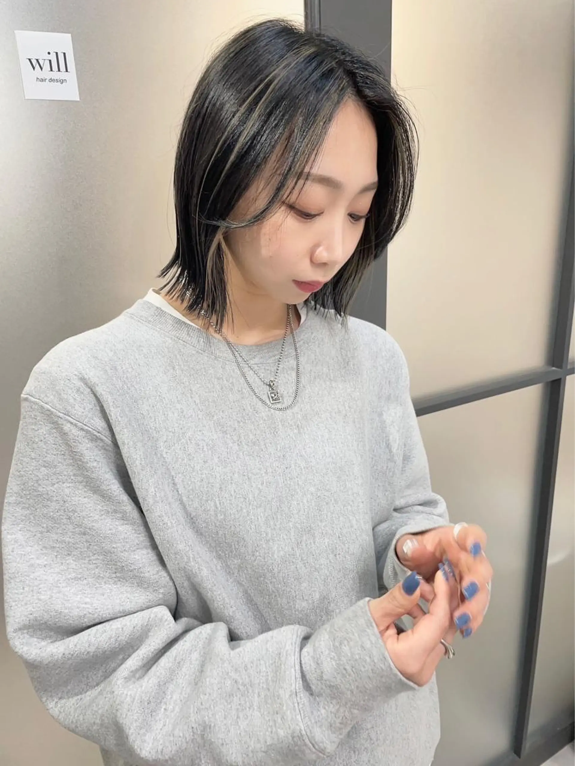 ミディアム カラー ヘアカラー トリートメント 髪質改善will hairdesignのヘアスタイル