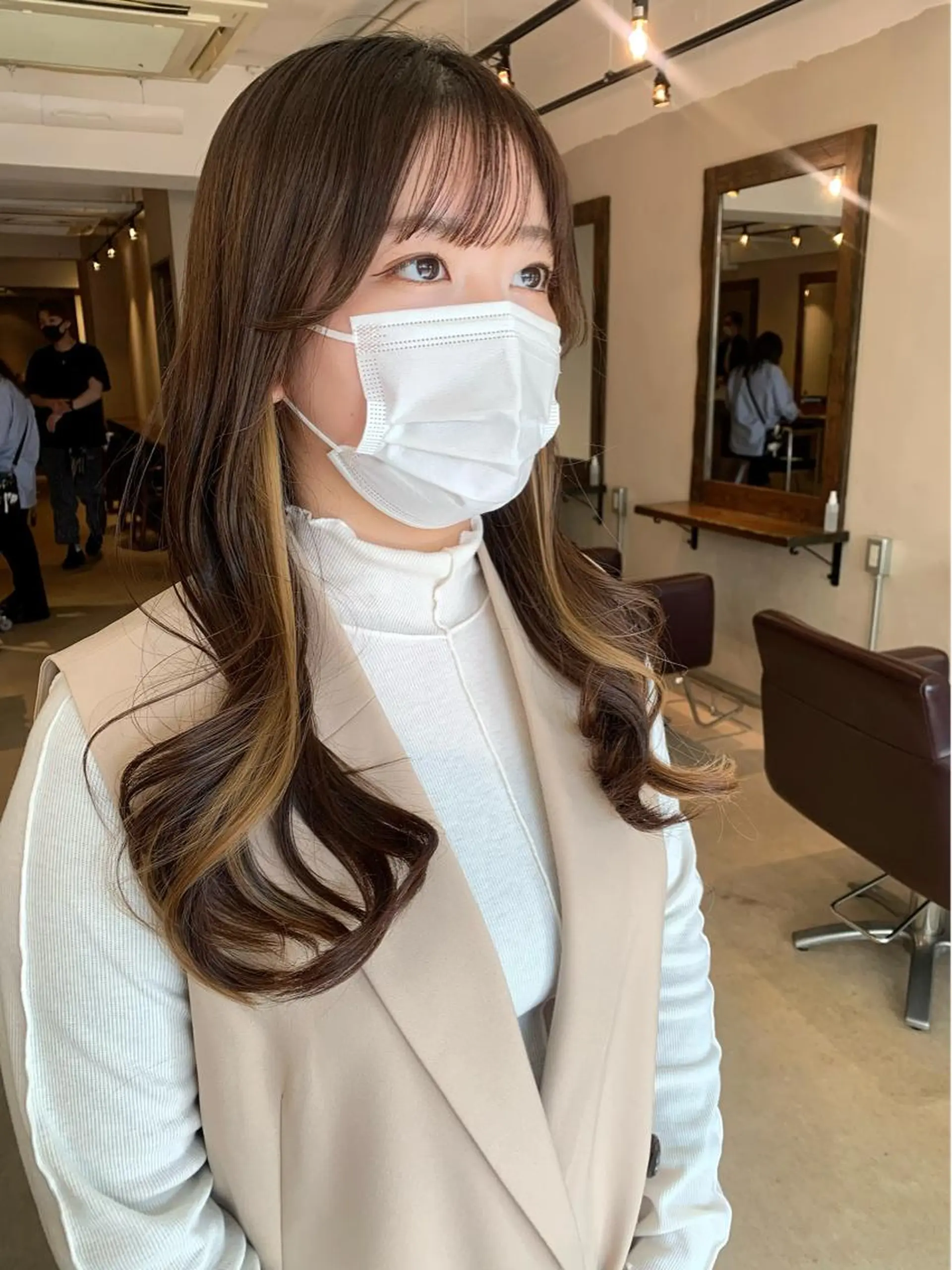 ロング カラー カット ヘアカラー トリートメント ヘッドスパ 透明感/オリーブ/ グレージュ/YUKAのヘアスタイル