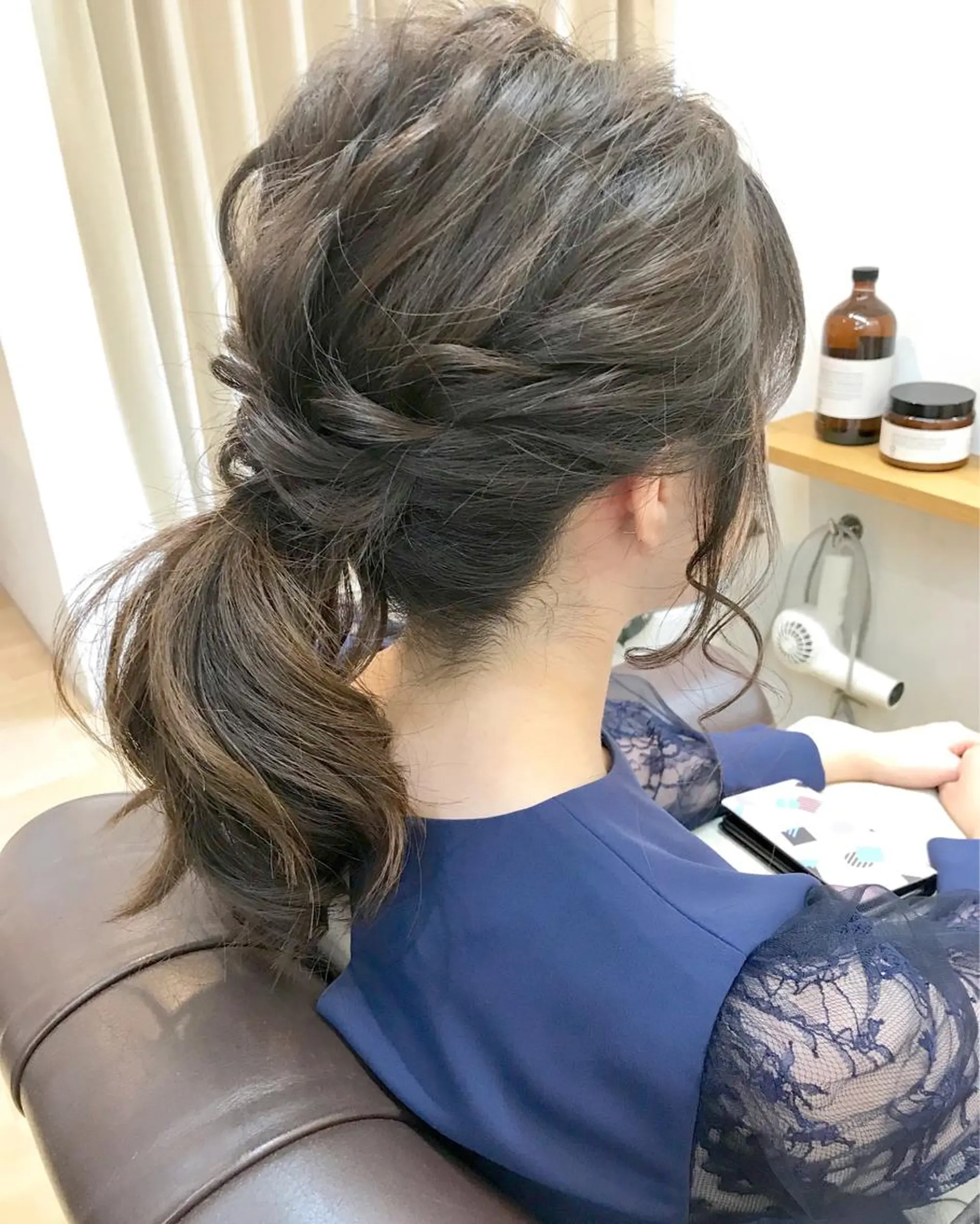 ミディアム ヘアアレンジ Click所属・クニモトハルナ ボブ/柔らかカラーのヘアスタイル