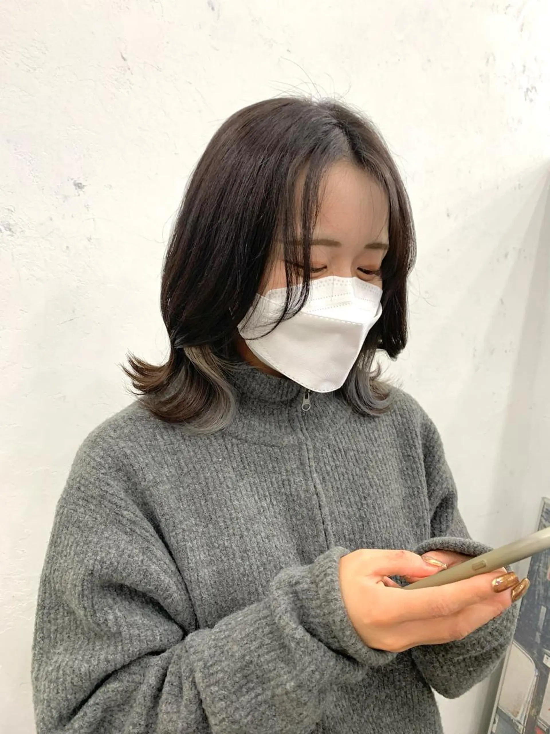 ミディアム カラー レイヤー ハイトーン 暖色⭐︎KANAKOのヘアスタイル