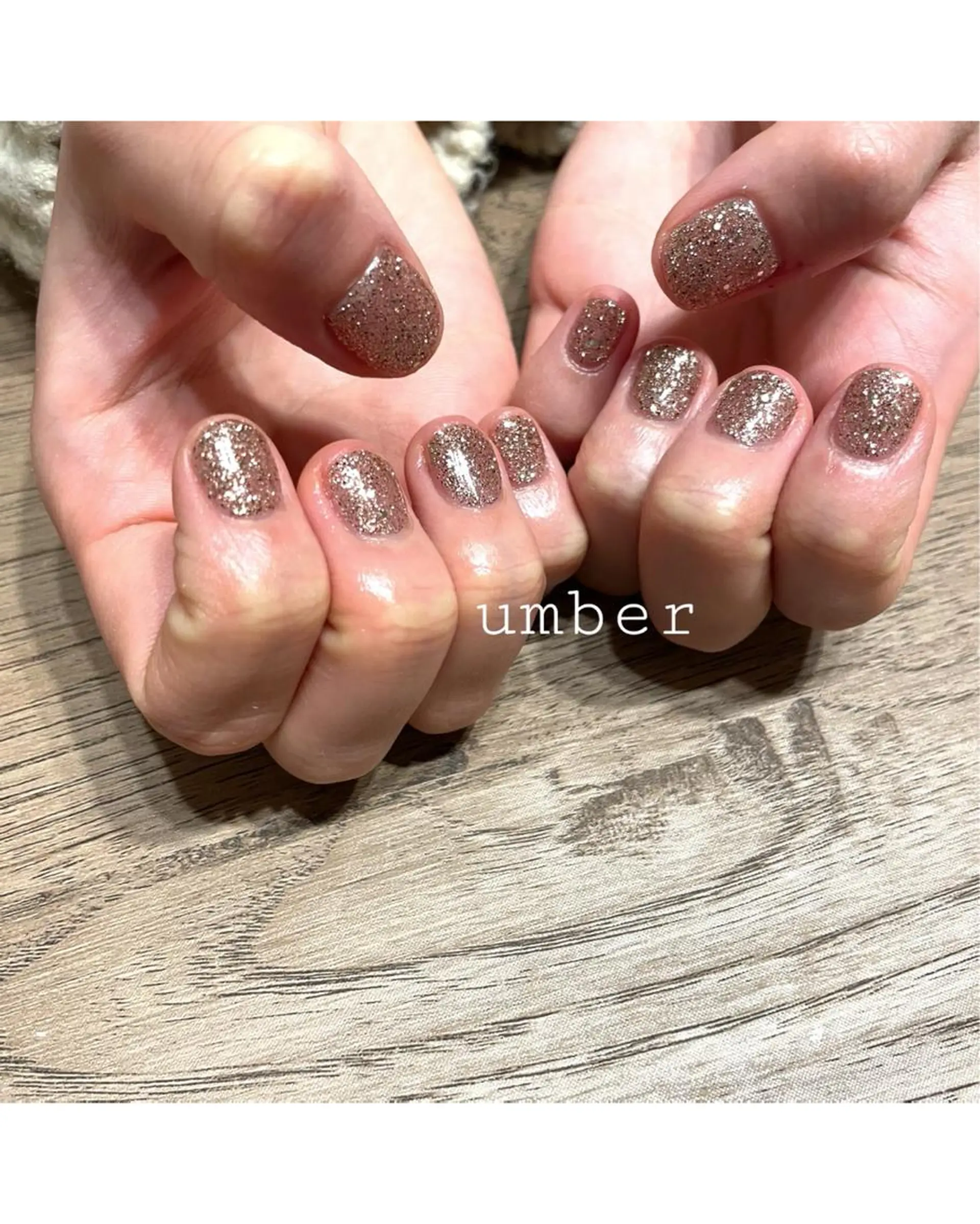 ネイル クリアネイル フラッシュネイル フットネイル フレンチネイル ラメ(グリッター) ハンドネイル umber 三茶1分のネイルデザイン