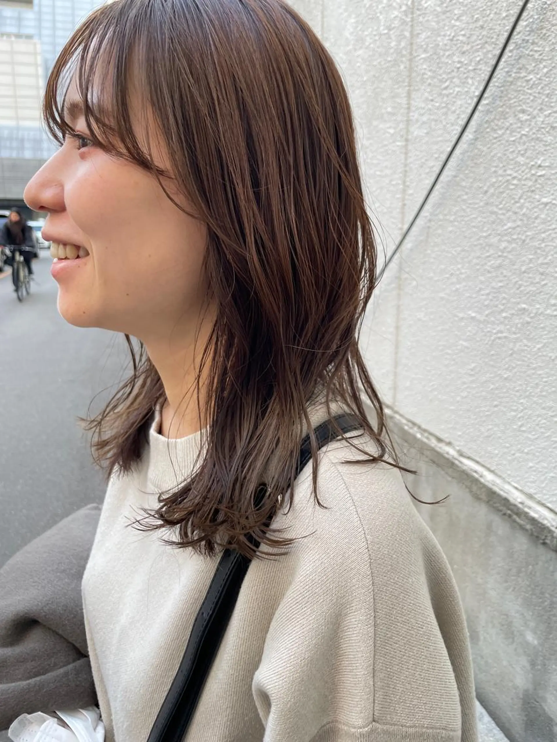 セミロング カット ヘアカラー トリートメント さの あやねのヘアスタイル