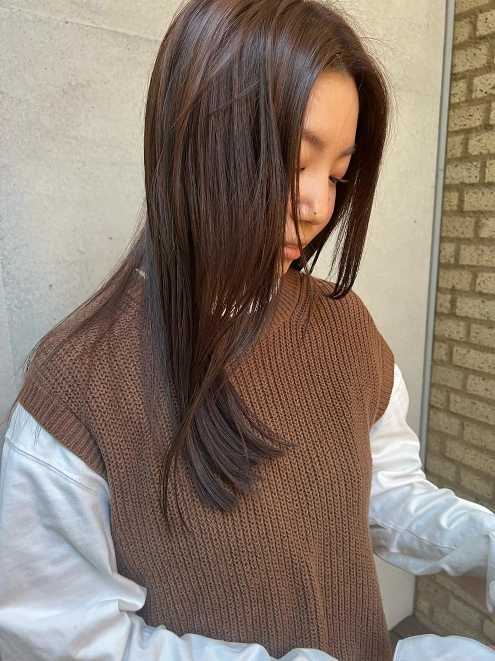 セミロング ハイトーンカラー 中村優成のヘアスタイル