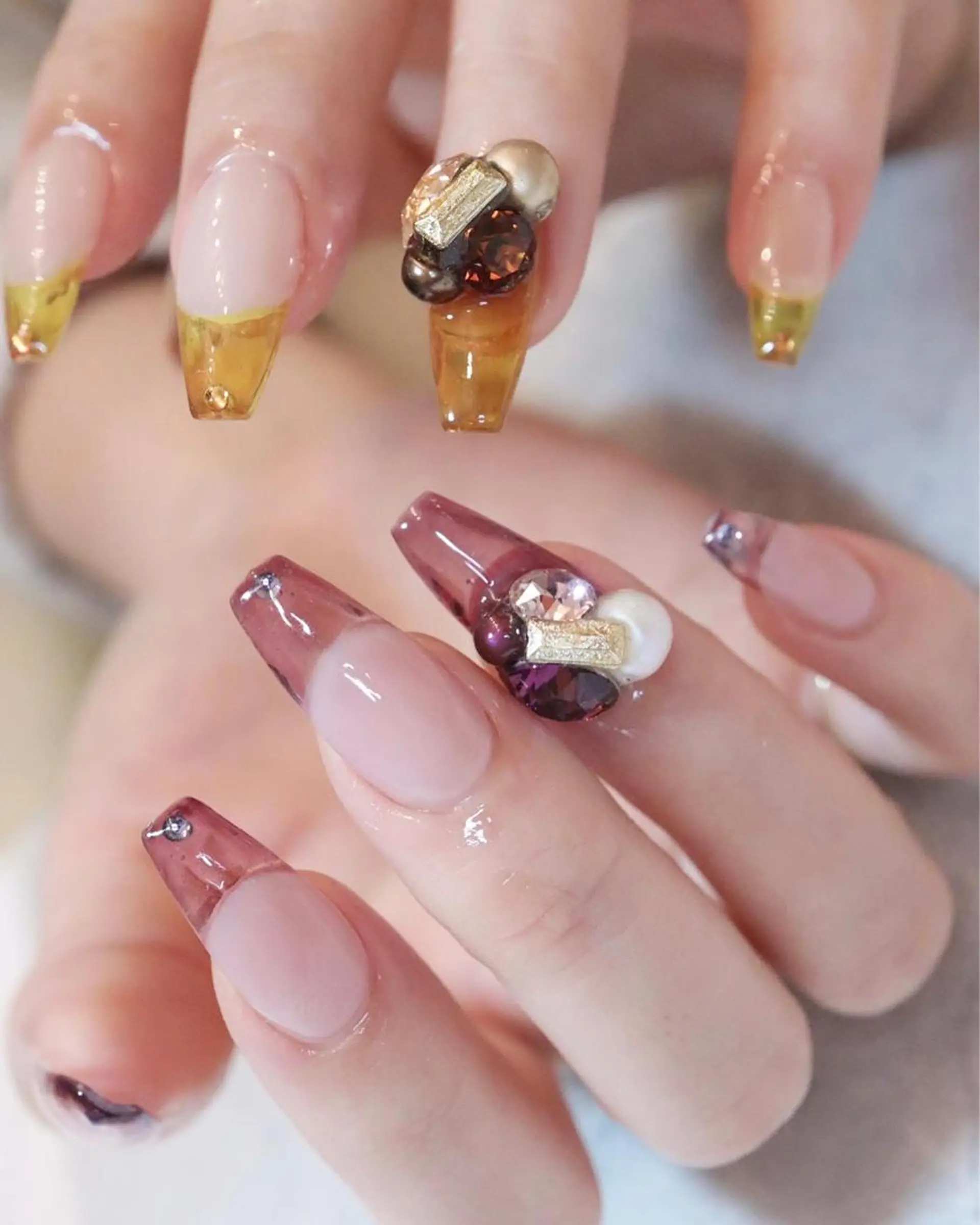 ネイル クリアネイル 長さ出し フレンチネイル ハンドネイル Nail Rinonのネイルデザイン