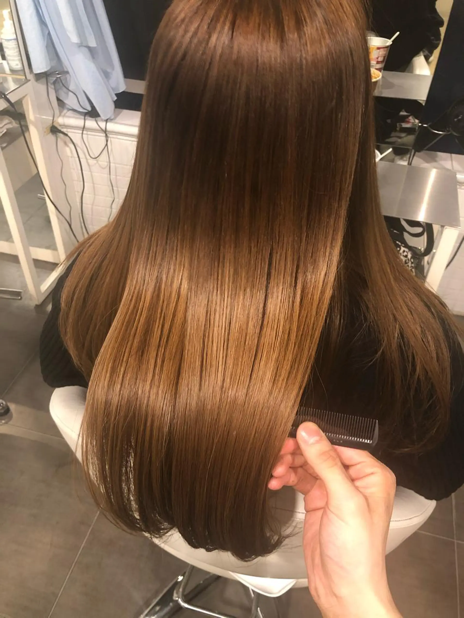 ロング カラー 縮毛矯正　野口 恵のヘアスタイル