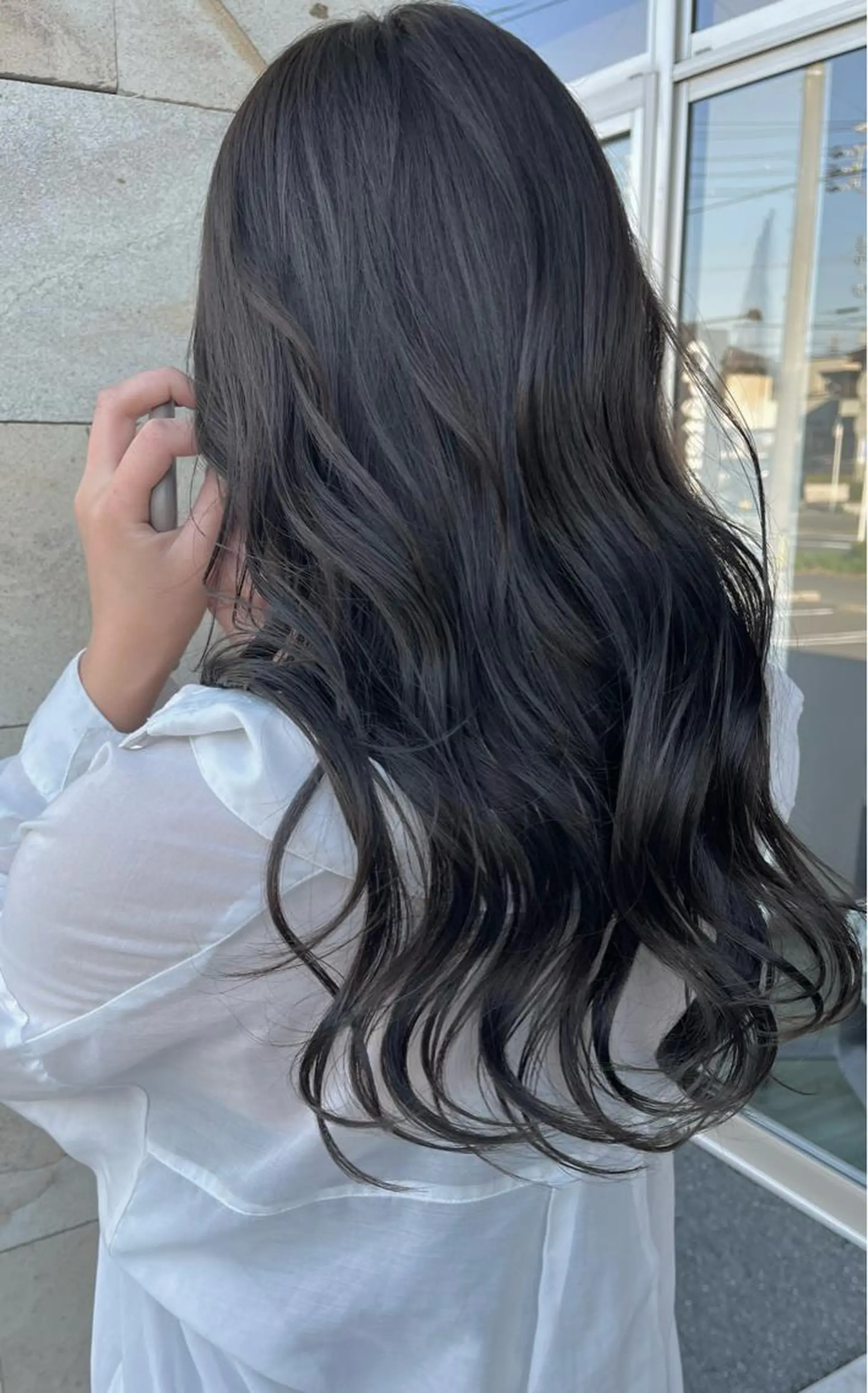 ロング カラー ヘアアレンジ 透明感カラー グレージュ 栗林 姫花のヘアスタイル