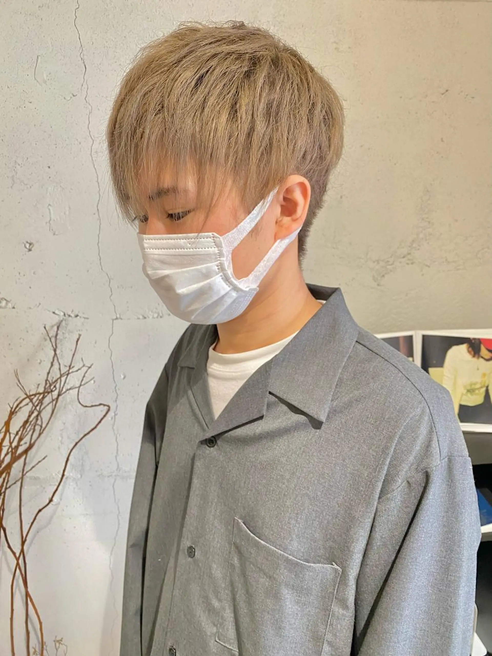 カラー メンズ メンズハイトーン ベージュカラー ハイトーンカラー ハイトーンベージュ メンズパーマ/メンズ カット/古川晴輝のヘアスタイル