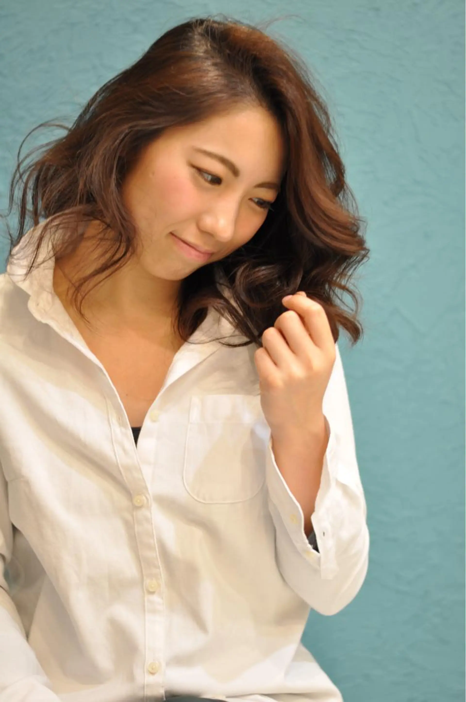 セミロング カラー パーマ Suzuki Atsushiのヘアスタイル