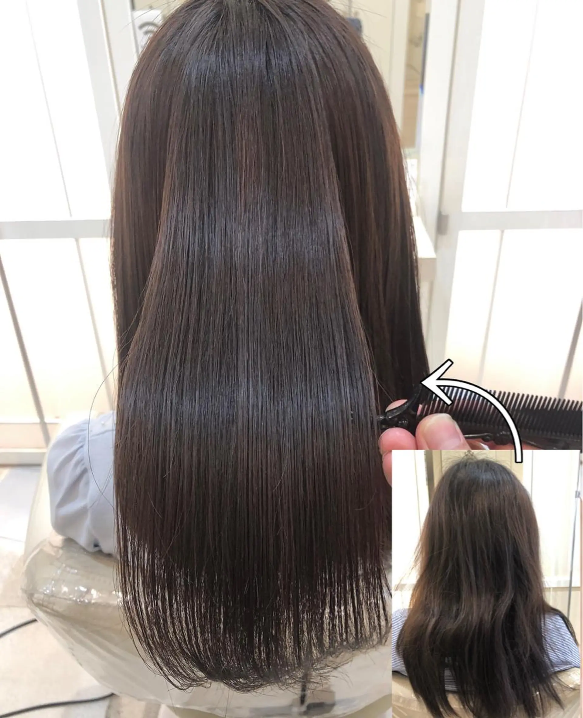 セミロング パーマ 髪質改善 カット 縮毛矯正 トリートメント 須賀 一美のヘアスタイル