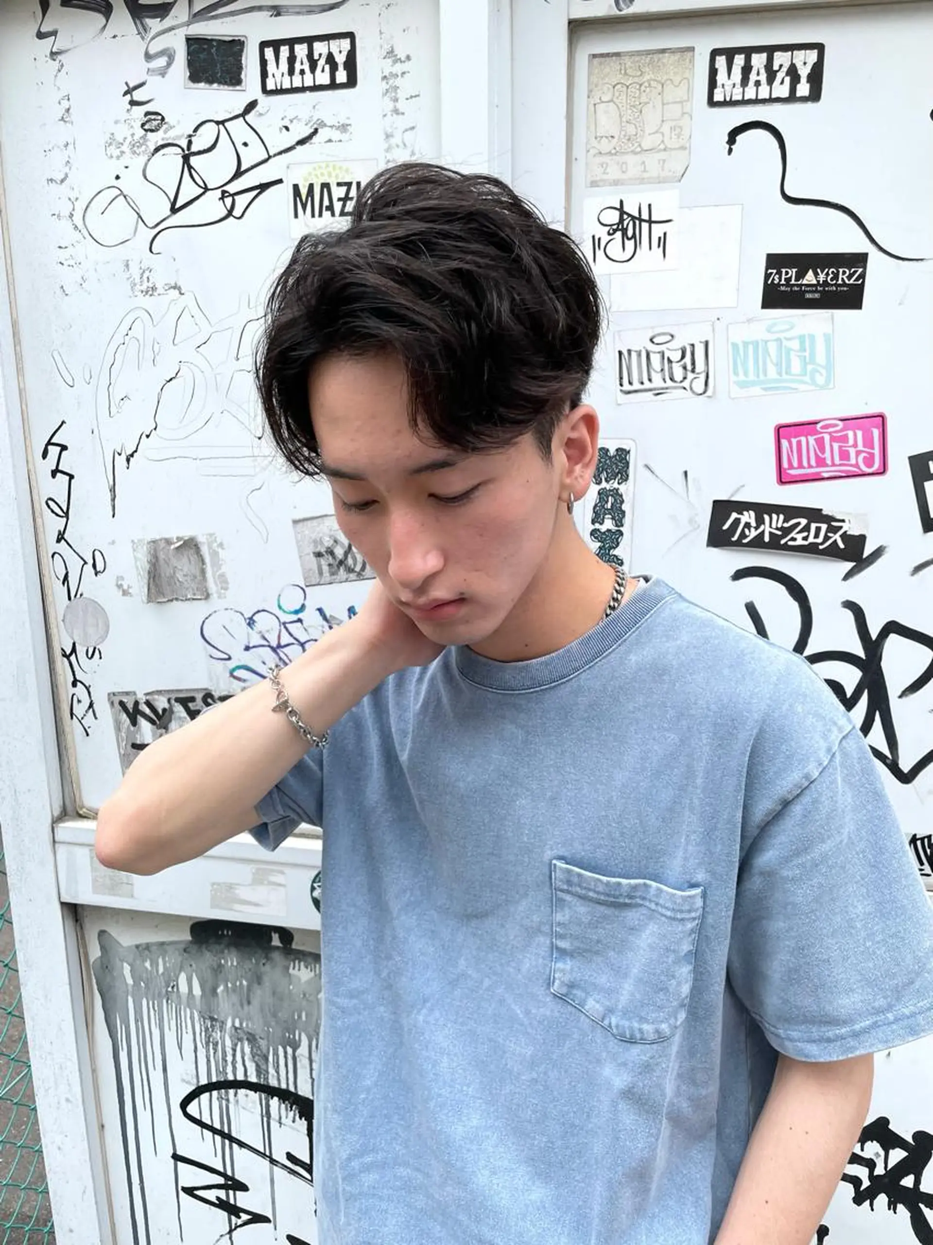 ショート パーマ メンズ センターパート メンズパーマ 【東北メンズヘア1 位受賞🥇】本間祐太のヘアスタイル