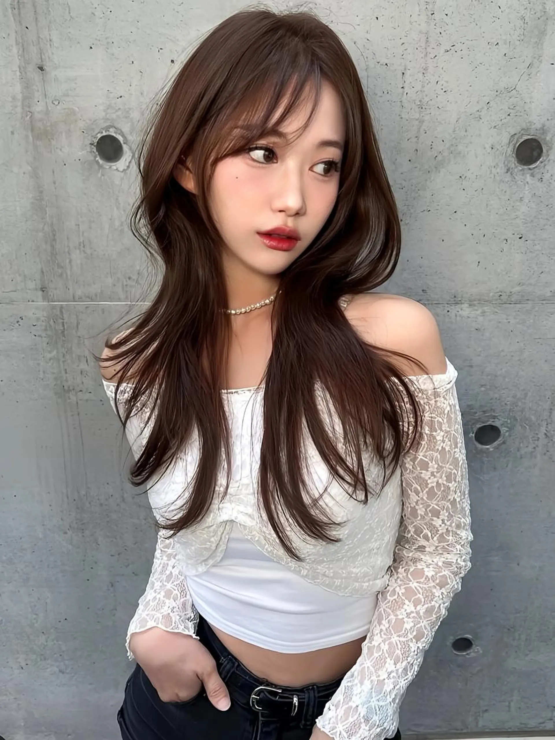 セミロング カラーエクステ 大阪梅田徒歩7分のヘアスタイル