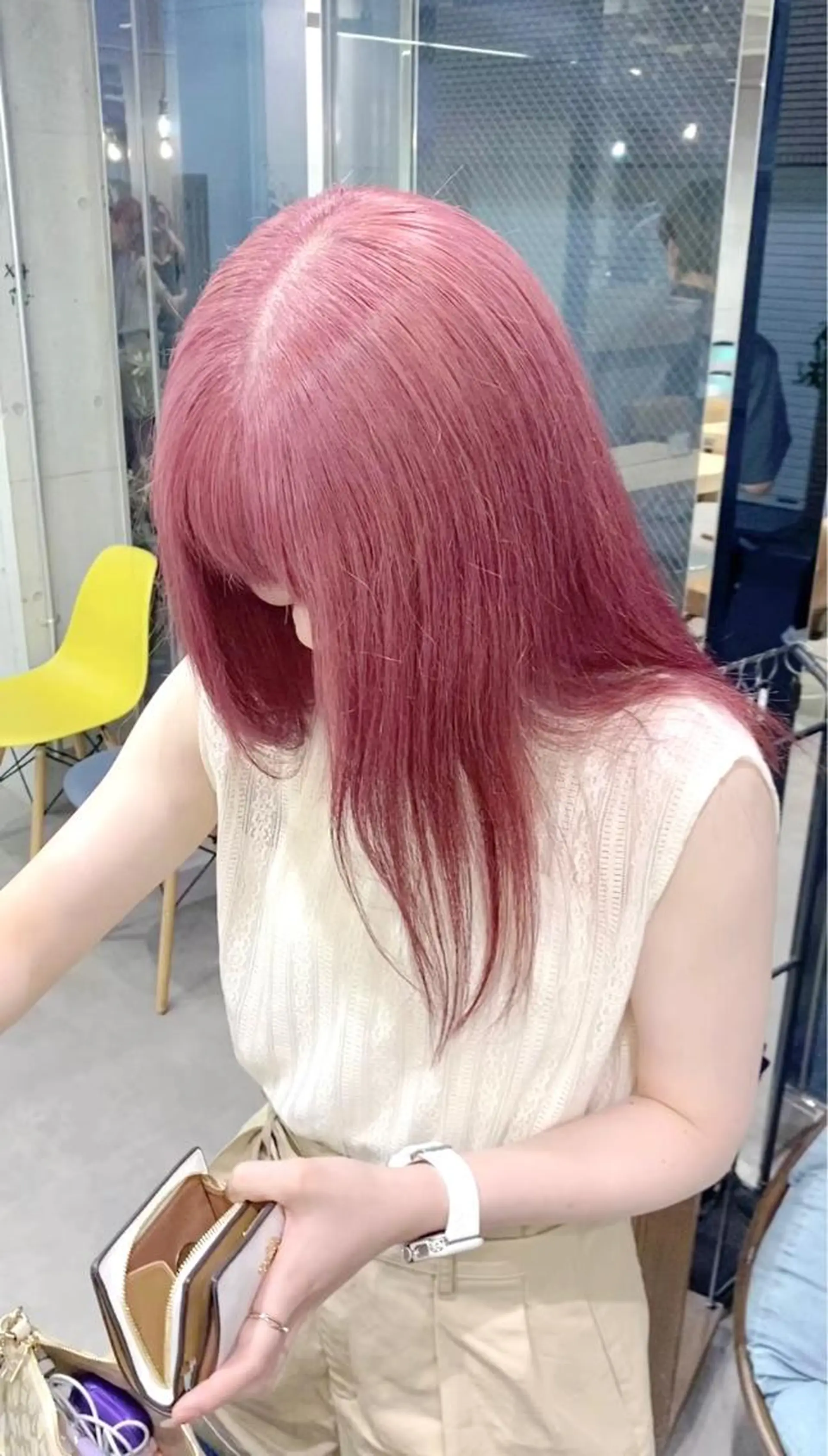 セミロング カラー ピンクカラー ヘアカラー トリートメント kaho🧸 / 大人styleのヘアスタイル