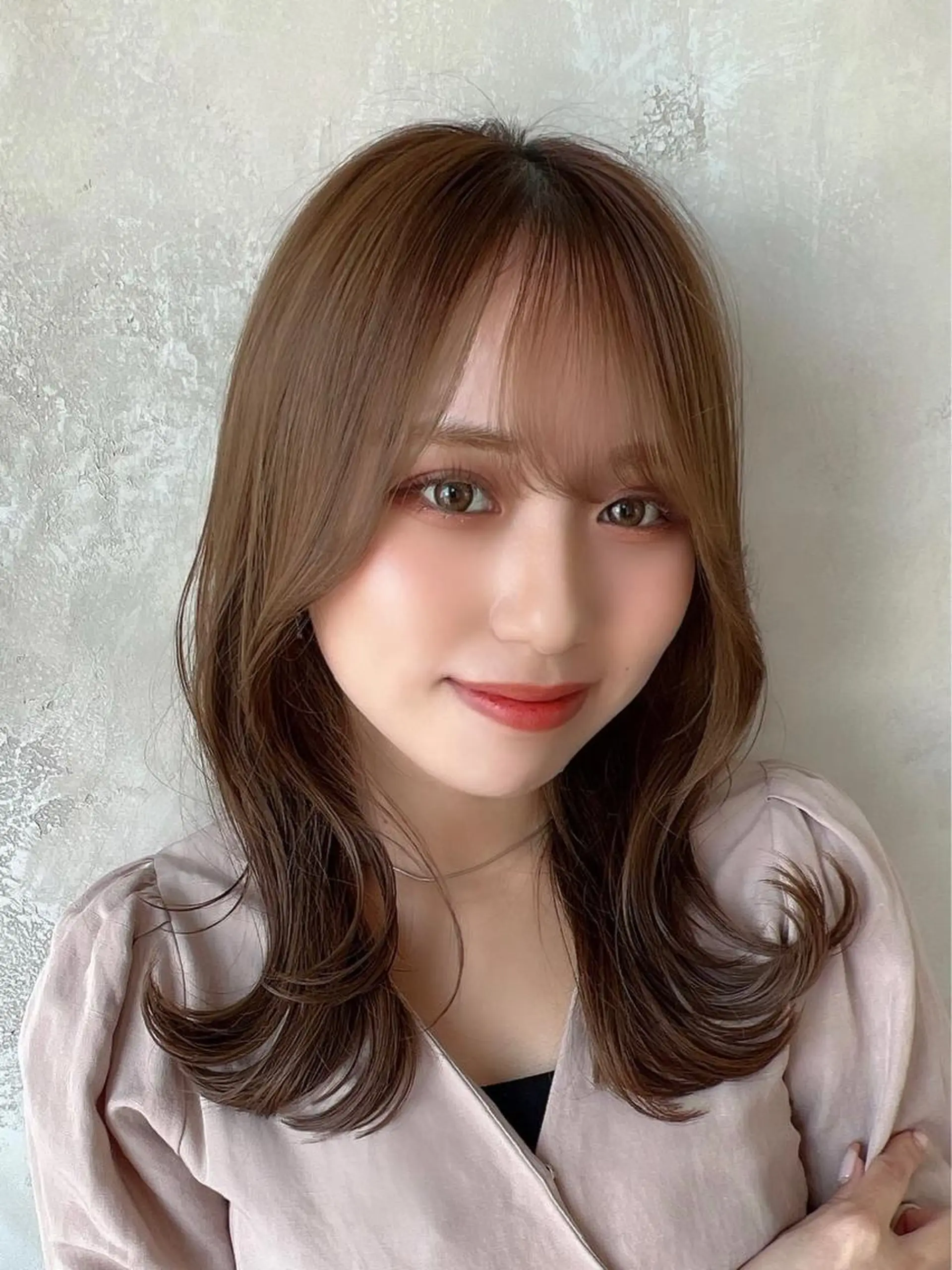 セミロング カラー ベージュカラー ブラウンカラー くびれヘア 髪質改善 縮毛矯正 🧡くびれヘア/前髪 顔周り🧡久原結衣のヘアスタイル