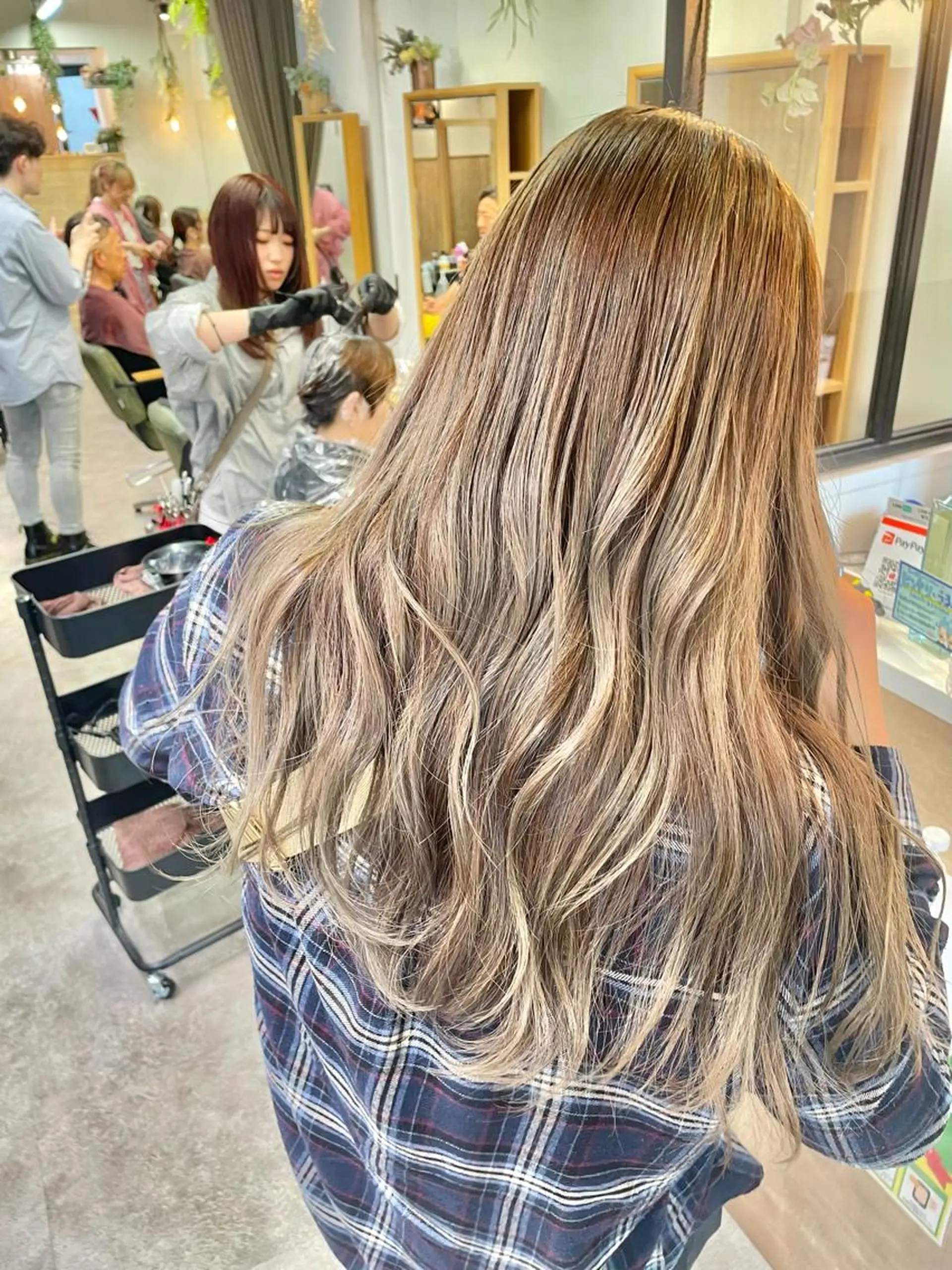 ロング カラー バレイヤージュ レイヤーカット ブリーチ/ハイトーン 🌏💊RAINEのヘアスタイル