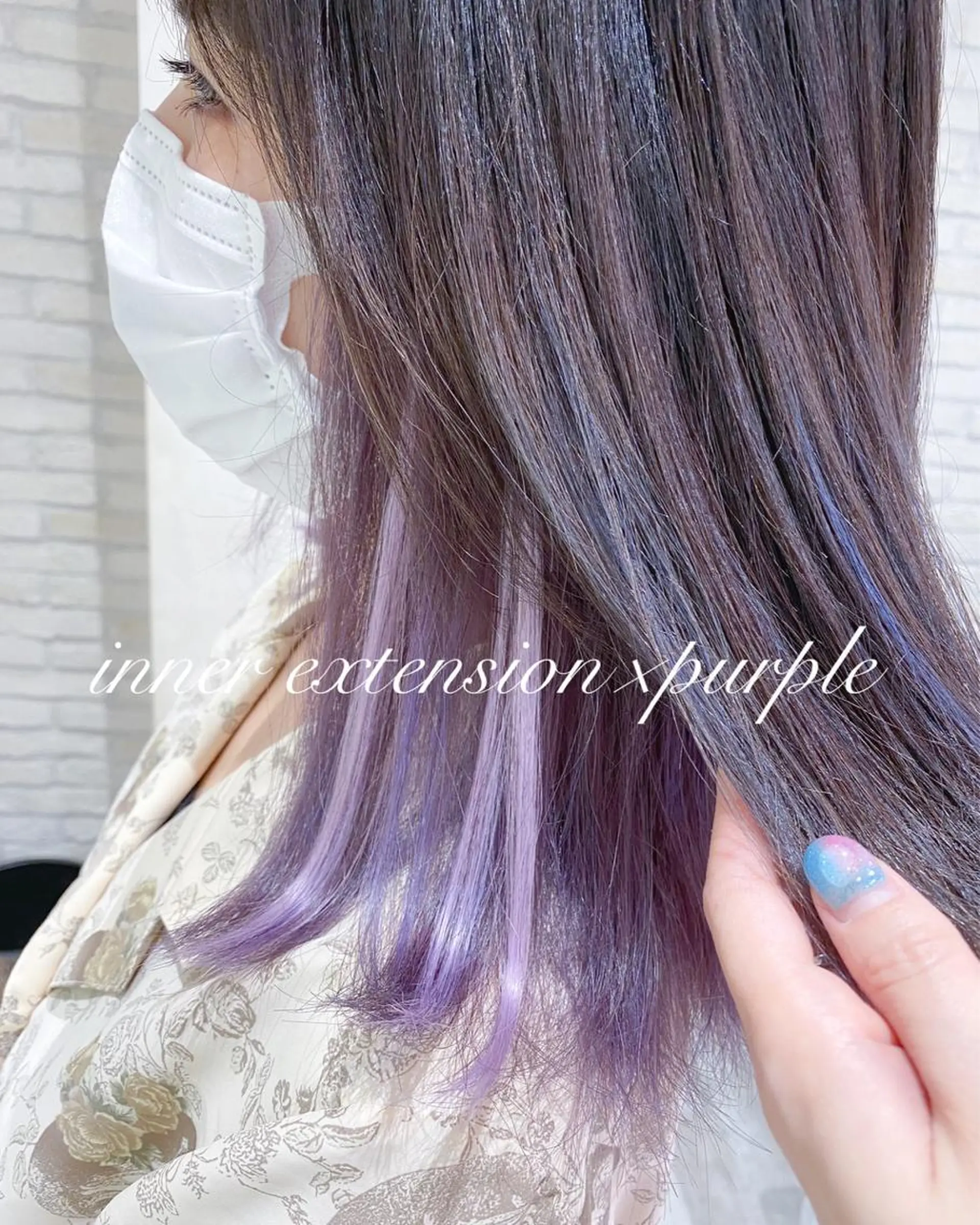 ミディアム カラー インナーカラー エクステ 横浜🍒ルーツカラー エクステ／RIEのヘアスタイル
