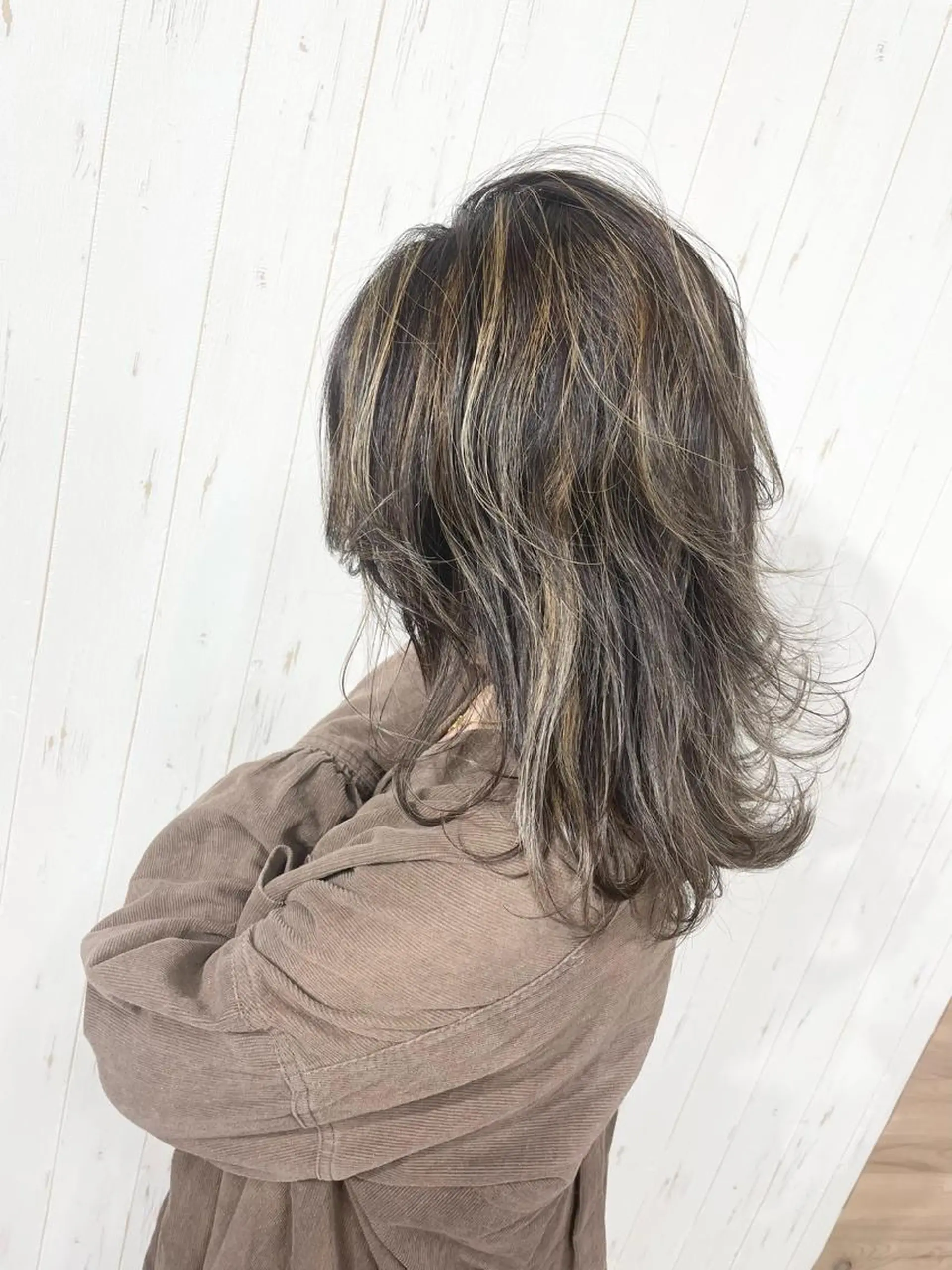 セミロング カラー バレイヤージュ デザインカラー ハイライトカラー 外国人風カラー ハイライト カット ヘアカラー AN'TIA小作所属・AN'TIA小作代表 ⭐︎kazuma⭐︎のヘアスタイル