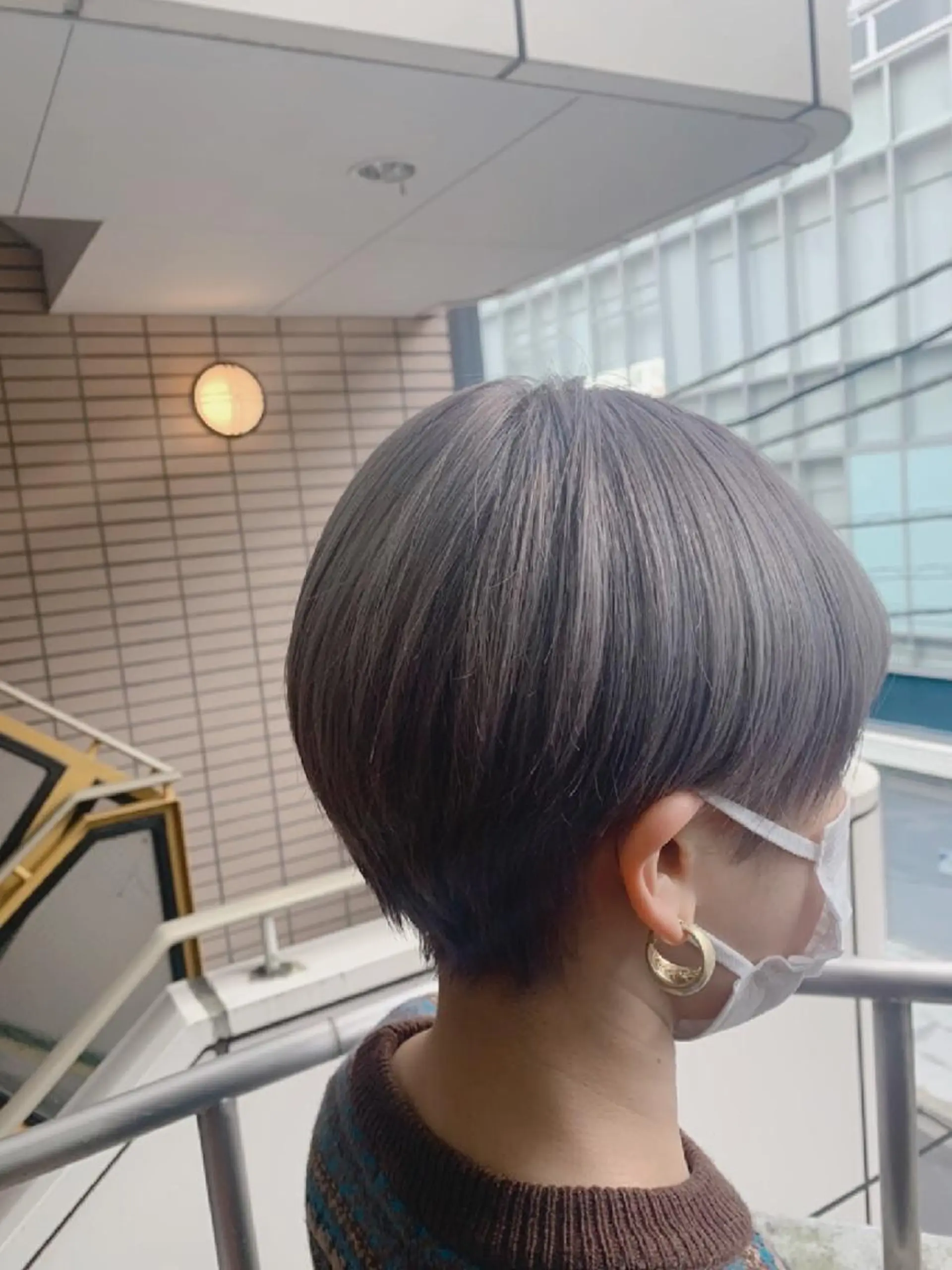 ショート カラー ヘアアレンジ ブリーチ パープルカラー カット Joshua / 素髪改善のヘアスタイル