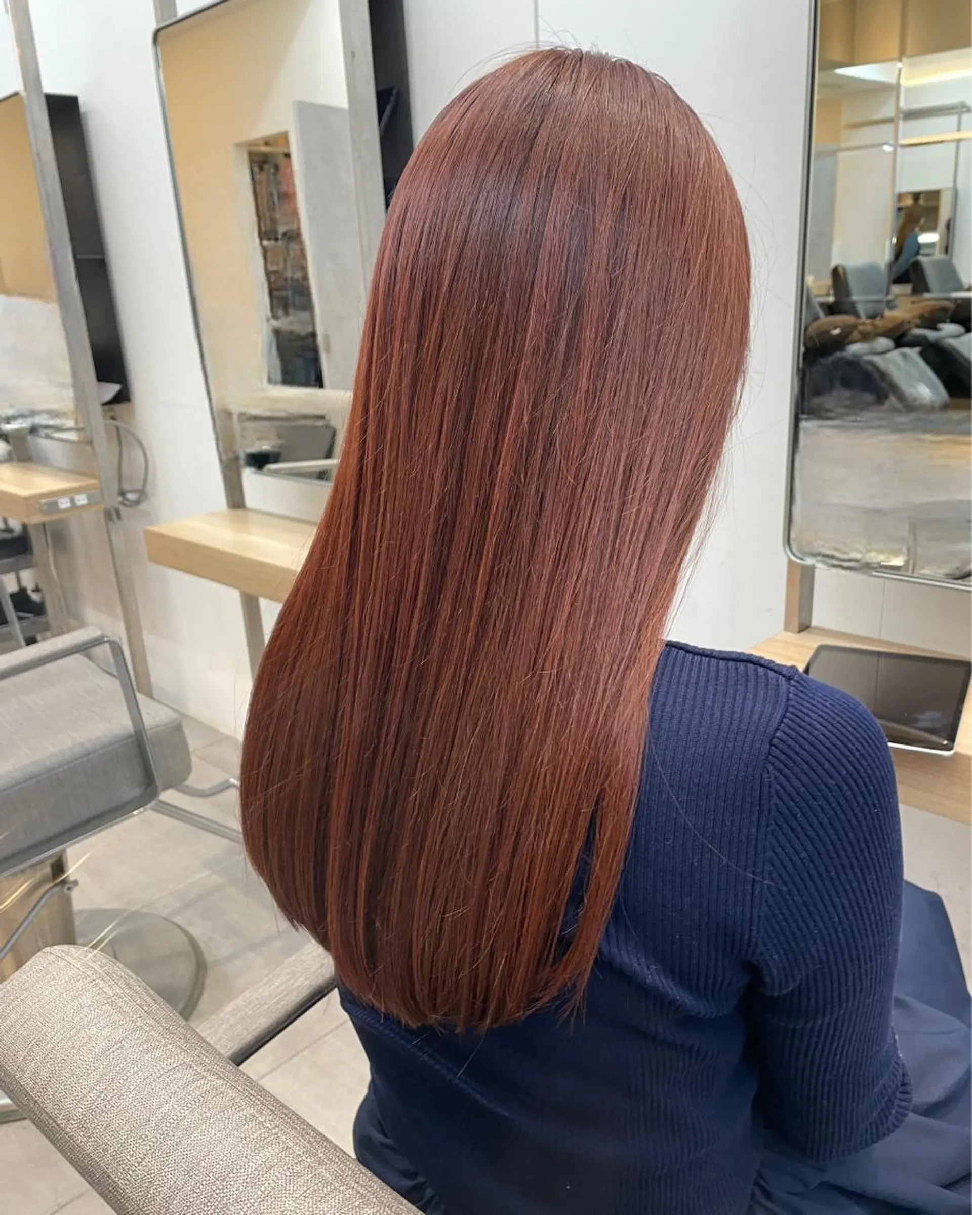 ロング カラー ブリーチ ブリーチなしカラー ピンクカラー 佐原 里奈のヘアスタイル