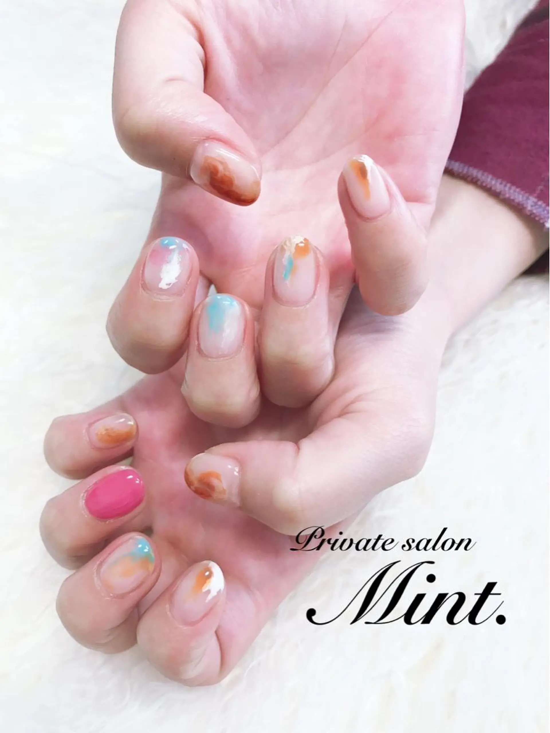 ショート ネイル アートネイル ジェルネイル ニュアンスネイル ハンドネイル Mint. nailのネイルデザイン