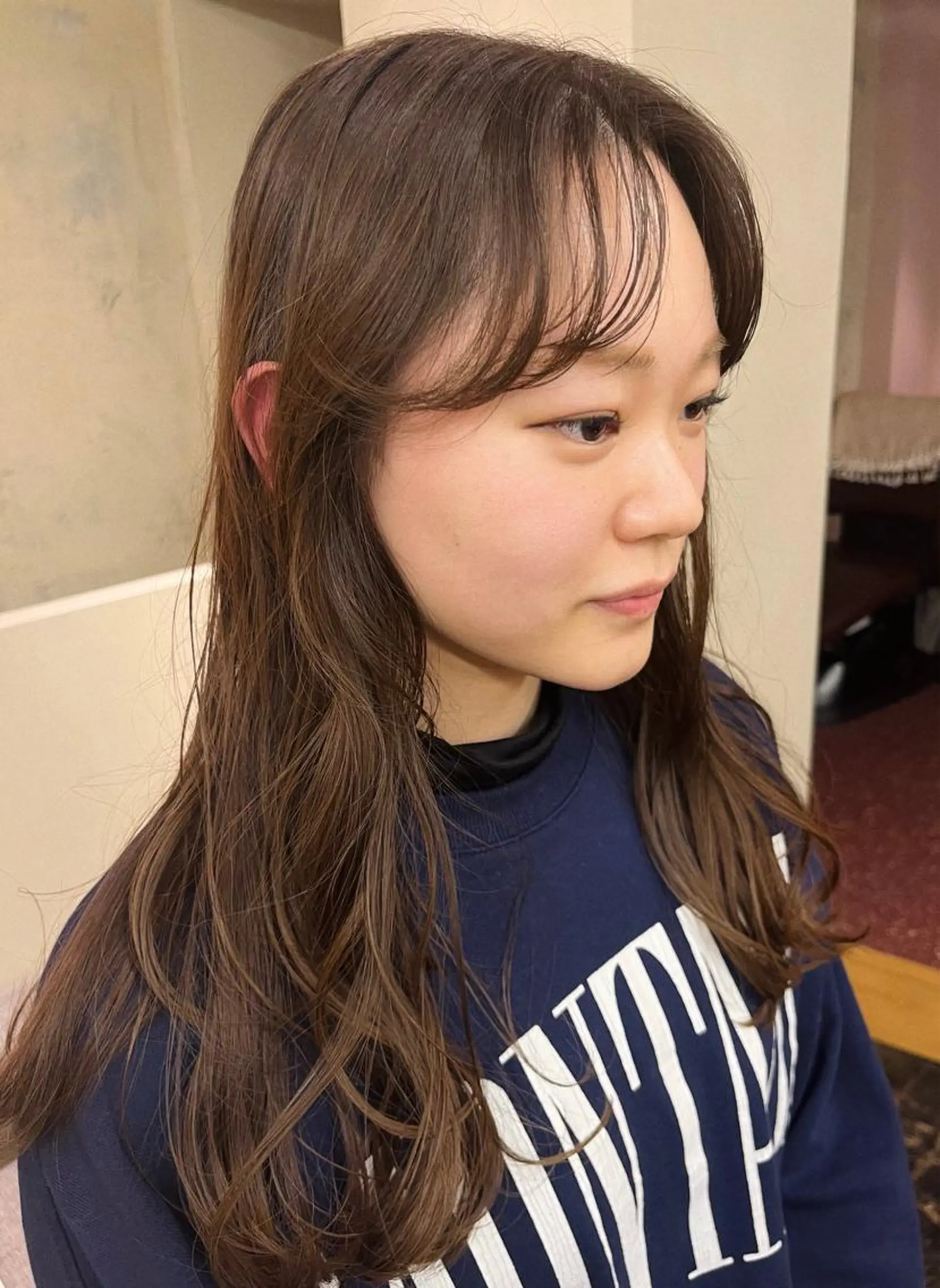 ロング カラー ベージュカラー 伸ばしかけ 西山 紗耶香🪽 透明感カラー/ボブのヘアスタイル