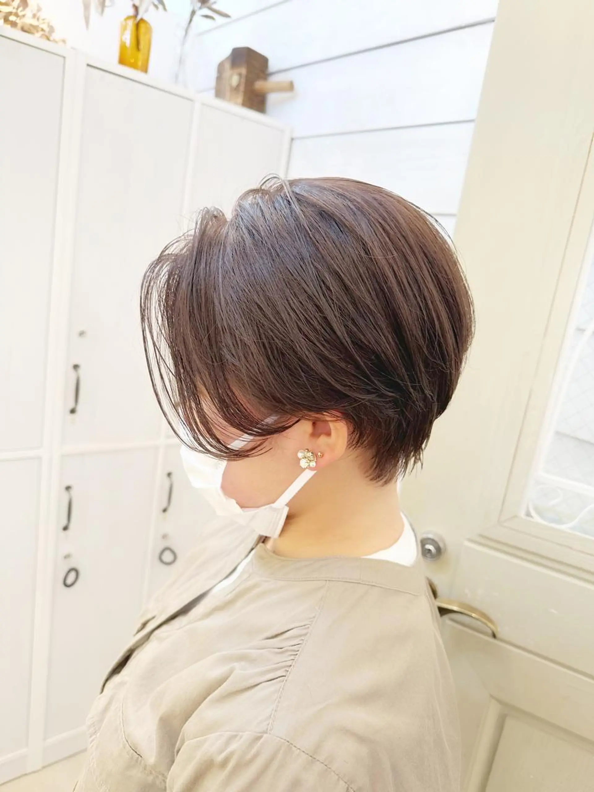 ショート カラー ショートボブ ショートレイヤー ハンサムショート 丸みショート アディクシーカラー newline銀座所属・銀座ショート/ 大人ショート/金子涼のヘアスタイル